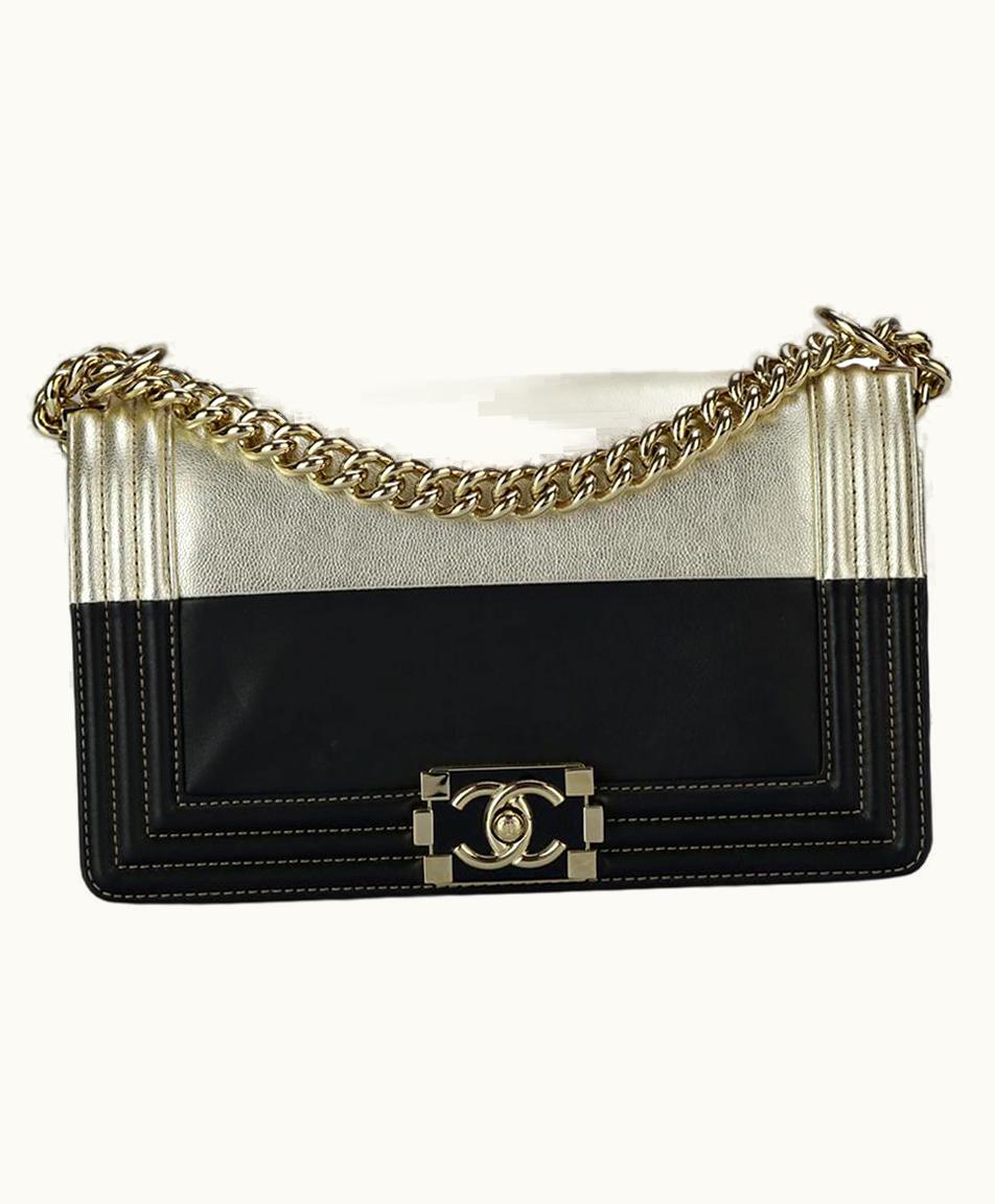 Chanel Chanel 2016 Boy Medium Two Tone Leather Shoulder Bag
