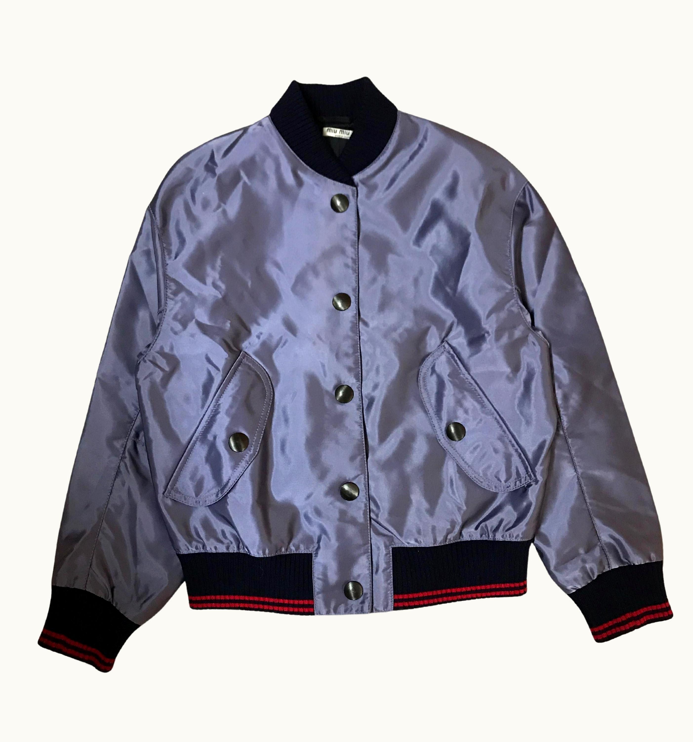 Miu Miu Miu Miu Cat Appliqued Bomber Jacket, Autumn Winter 2016