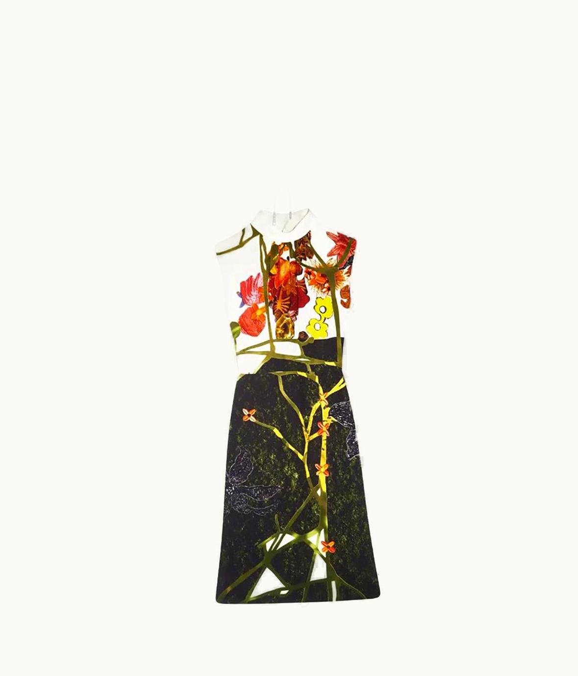 Prada AW 2016 Prada Floral Print Black/white Dress And Corset