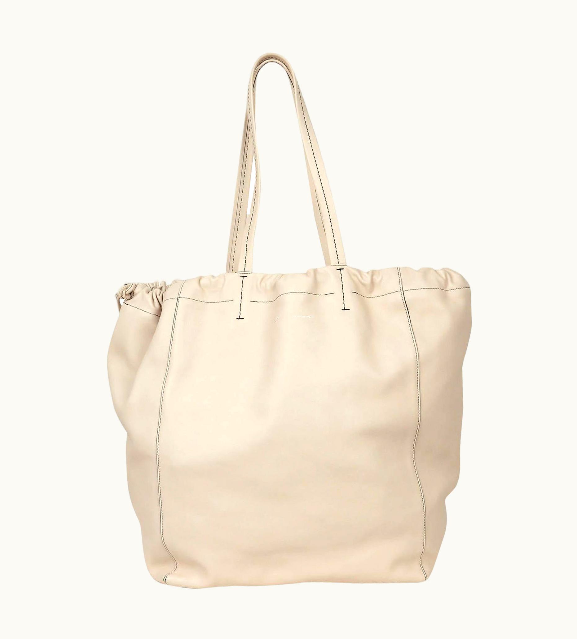 Celine Celine Chalk Smooth Calfskin Large Coulisse Cabas Drawstring Tote Bag Rt. $2 UZ0613568