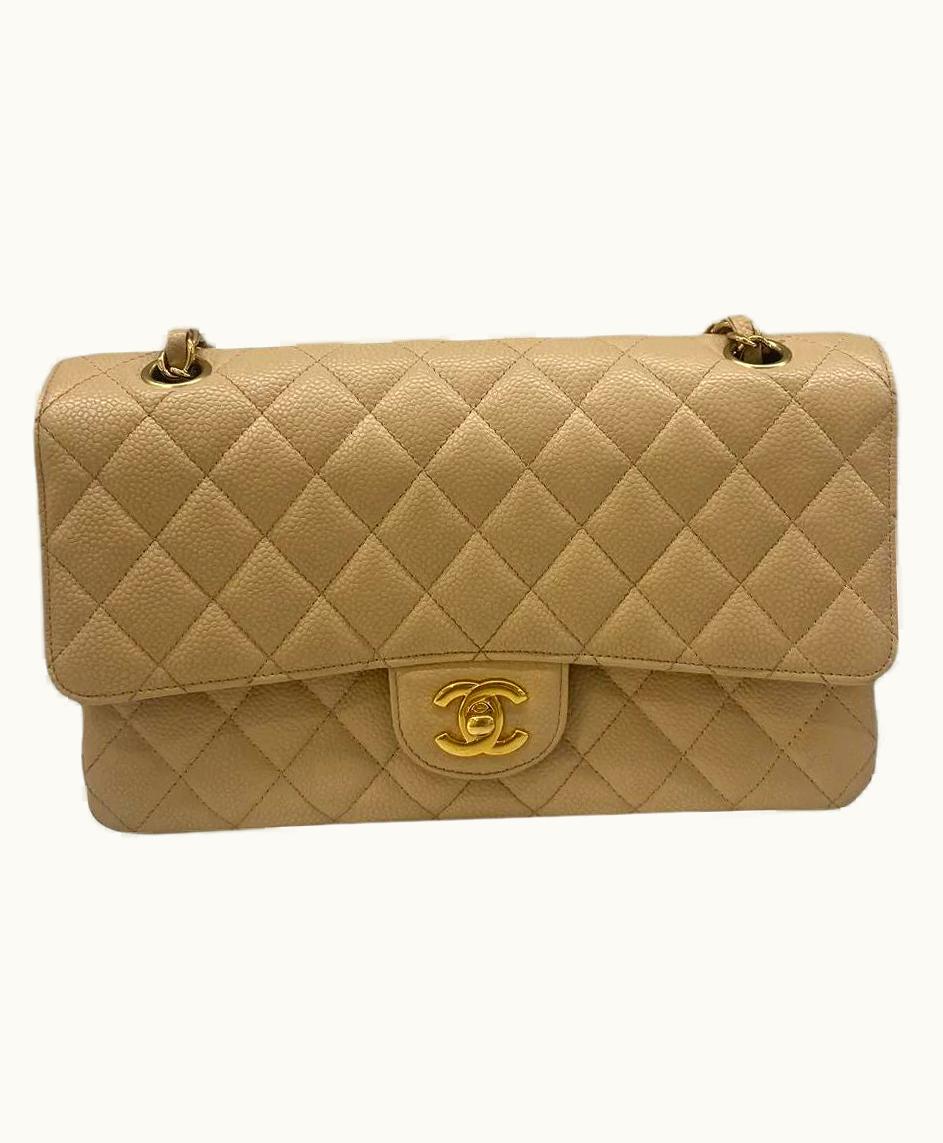 Chanel Chanel Classic Flap Medium Beige Clair Ghw Caviar