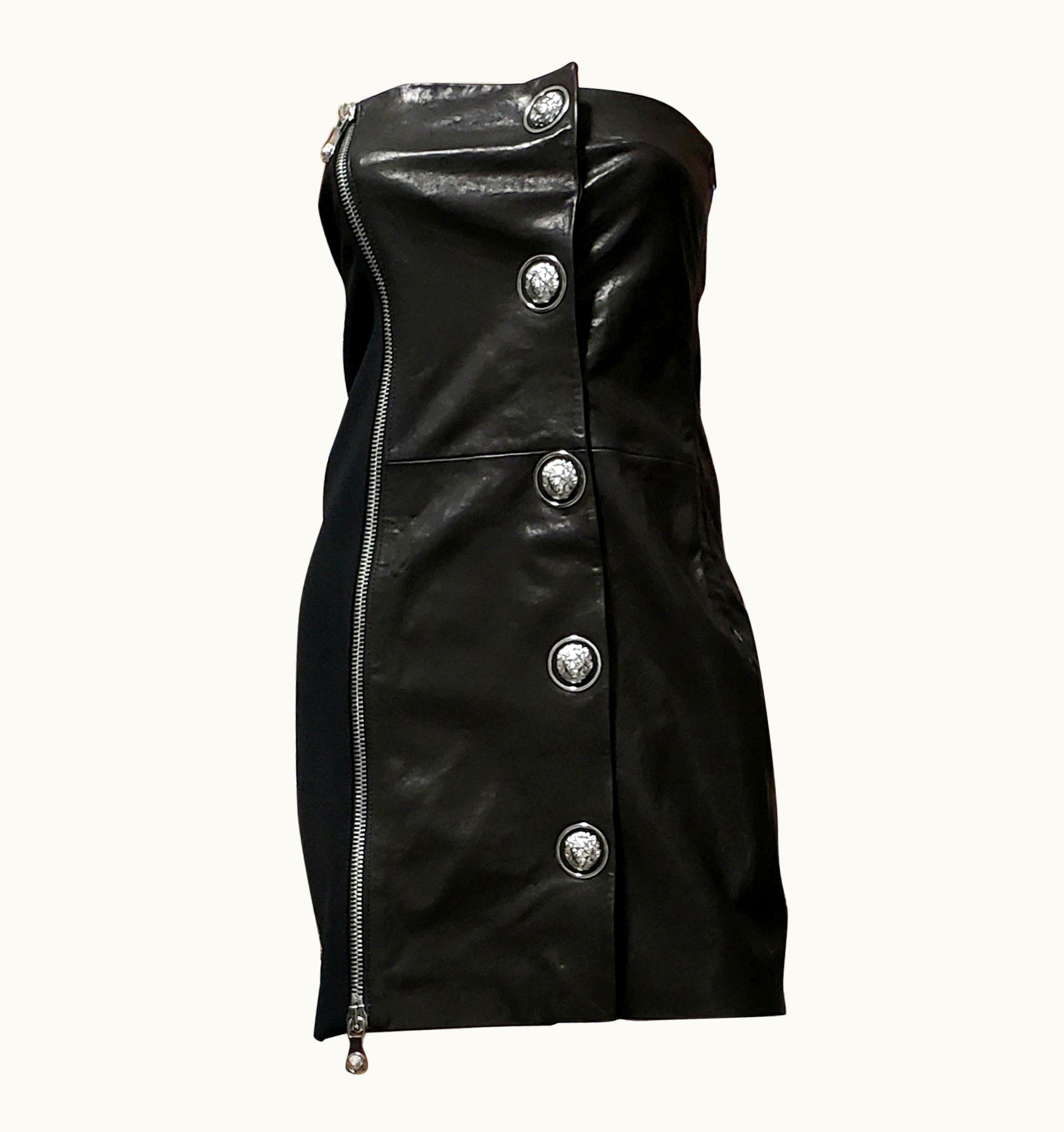Versace Versus Versace + Anthony Vaccarello Embellished Leather Dress UZ0613642
