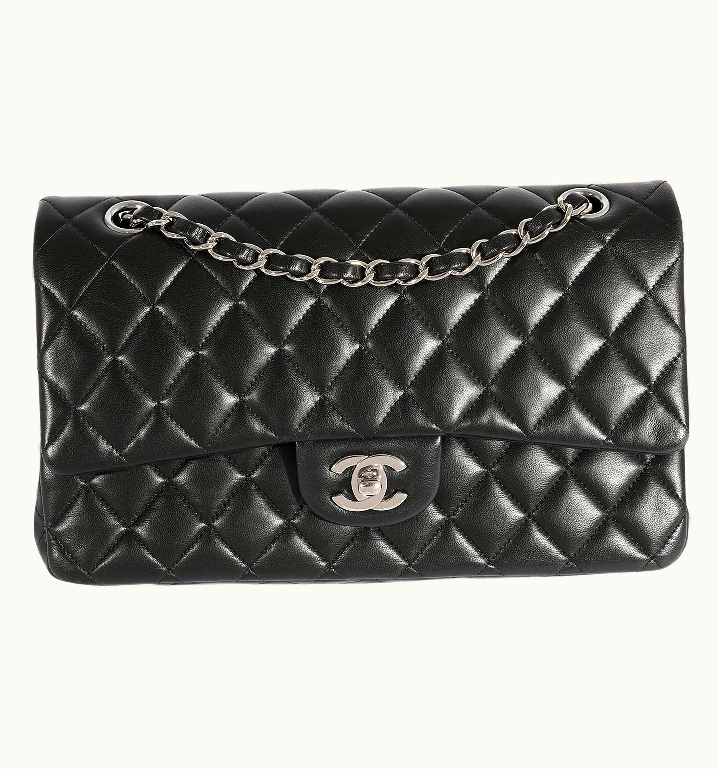 Chanel Chanel Black Quilted Lambskin Medium Classic Double Flap Bag UZ0613651