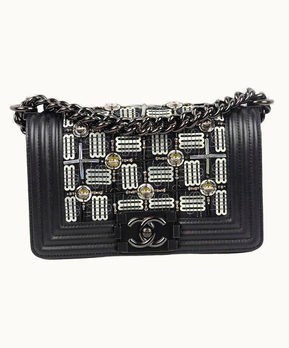 Chanel Chanel 2017 Boy Small Led Embellished Leather Shoulder Bag UZ0613714