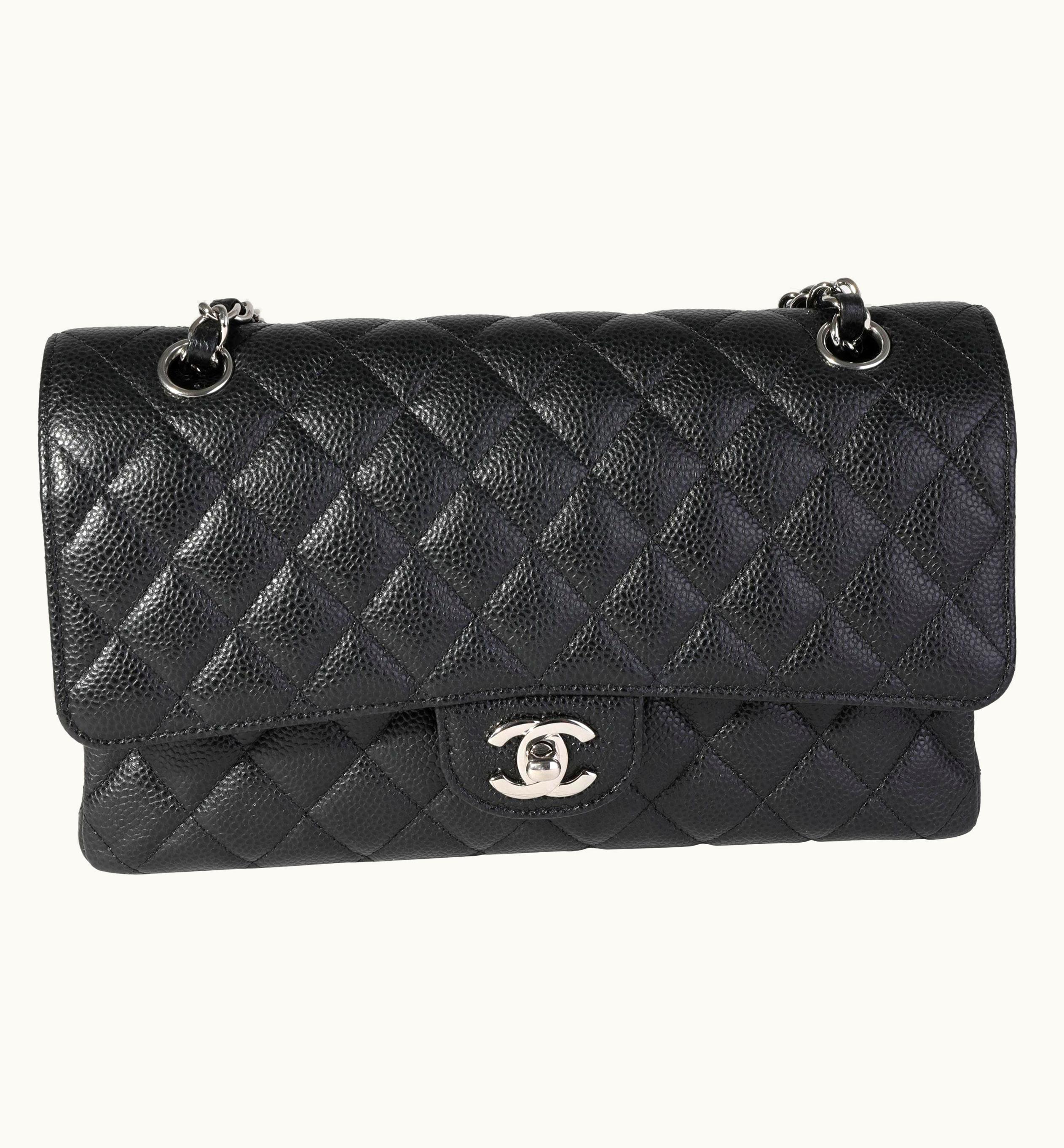 Chanel Chanel Black Quilted Caviar Medium Classic Double Flap Bag UZ0613791