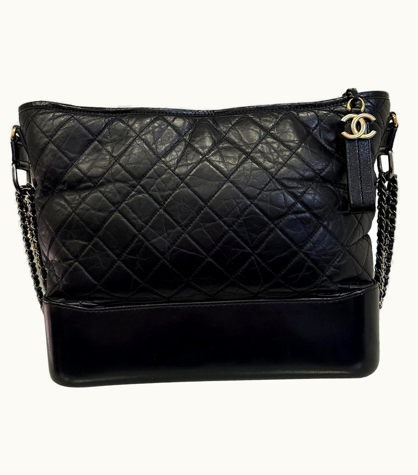 Chanel 2018 Chanel Gabrielle Maxi Black Leather Top Shoulder Bag