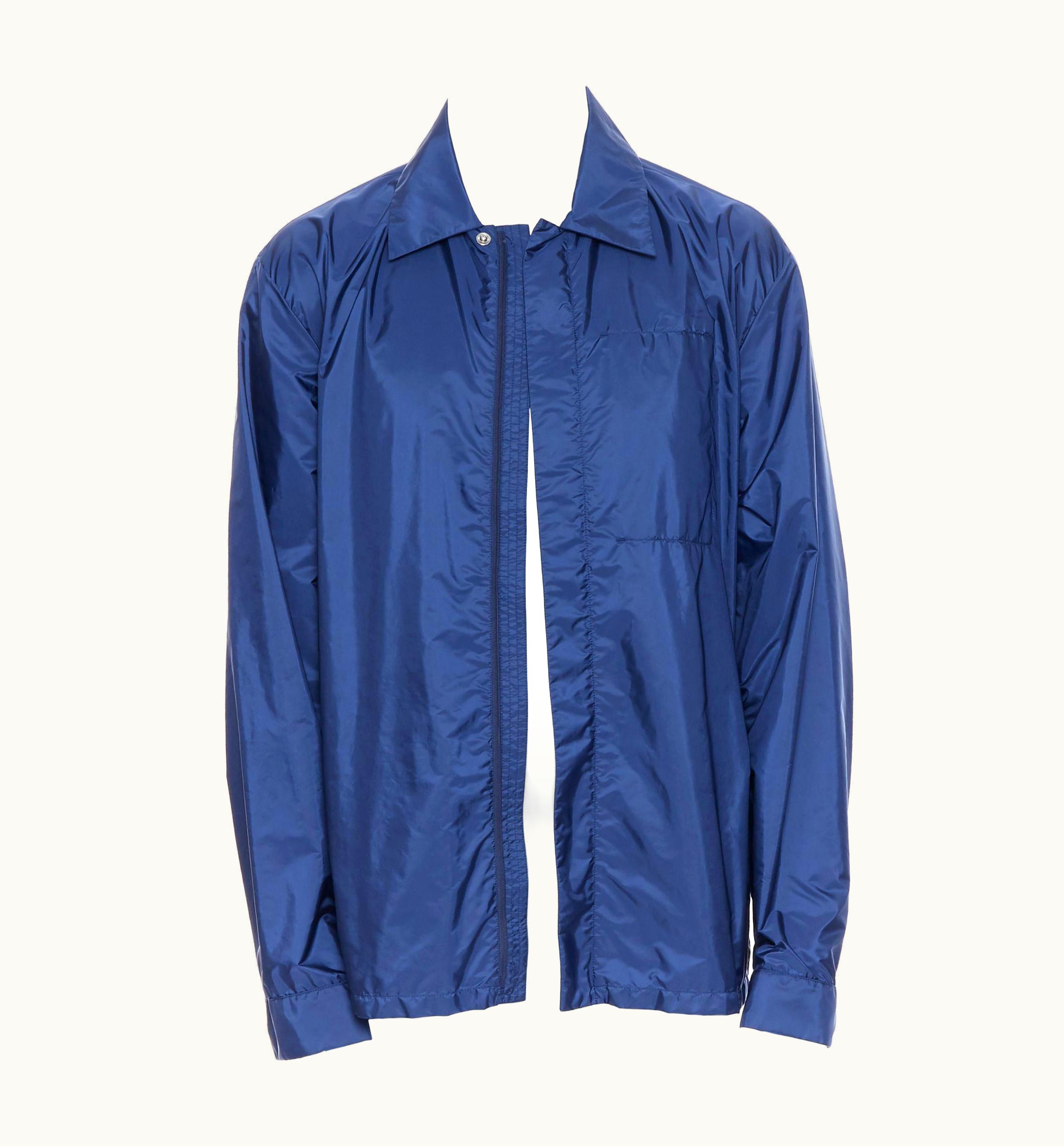 Prada Prada Linea Rossa Nylon Dark Blue Zip Light Shell Shirt Style Jacket Xl