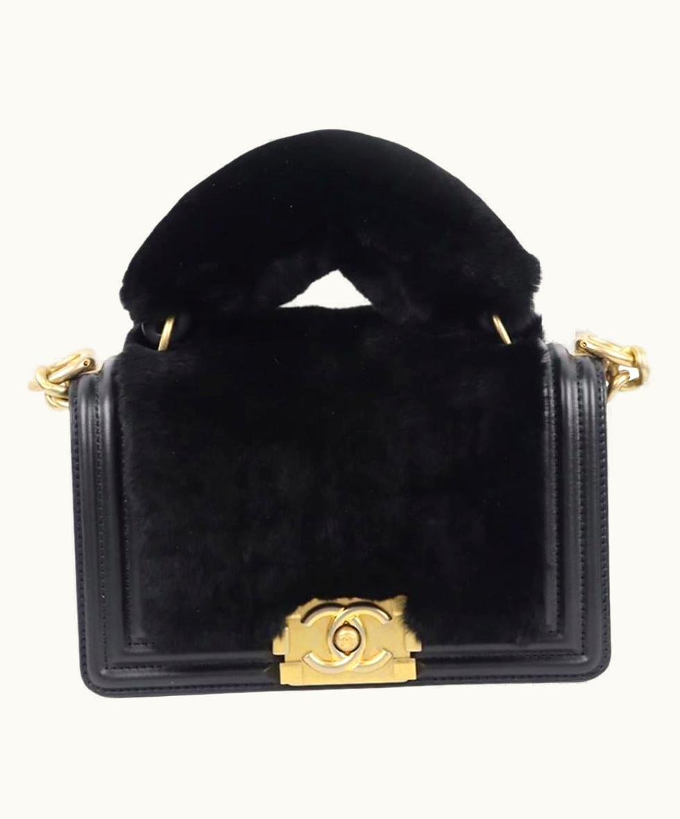 Chanel Chanel 2018 Boy Small Orylag Fur And Leather Shoulder Bag UZ0613924