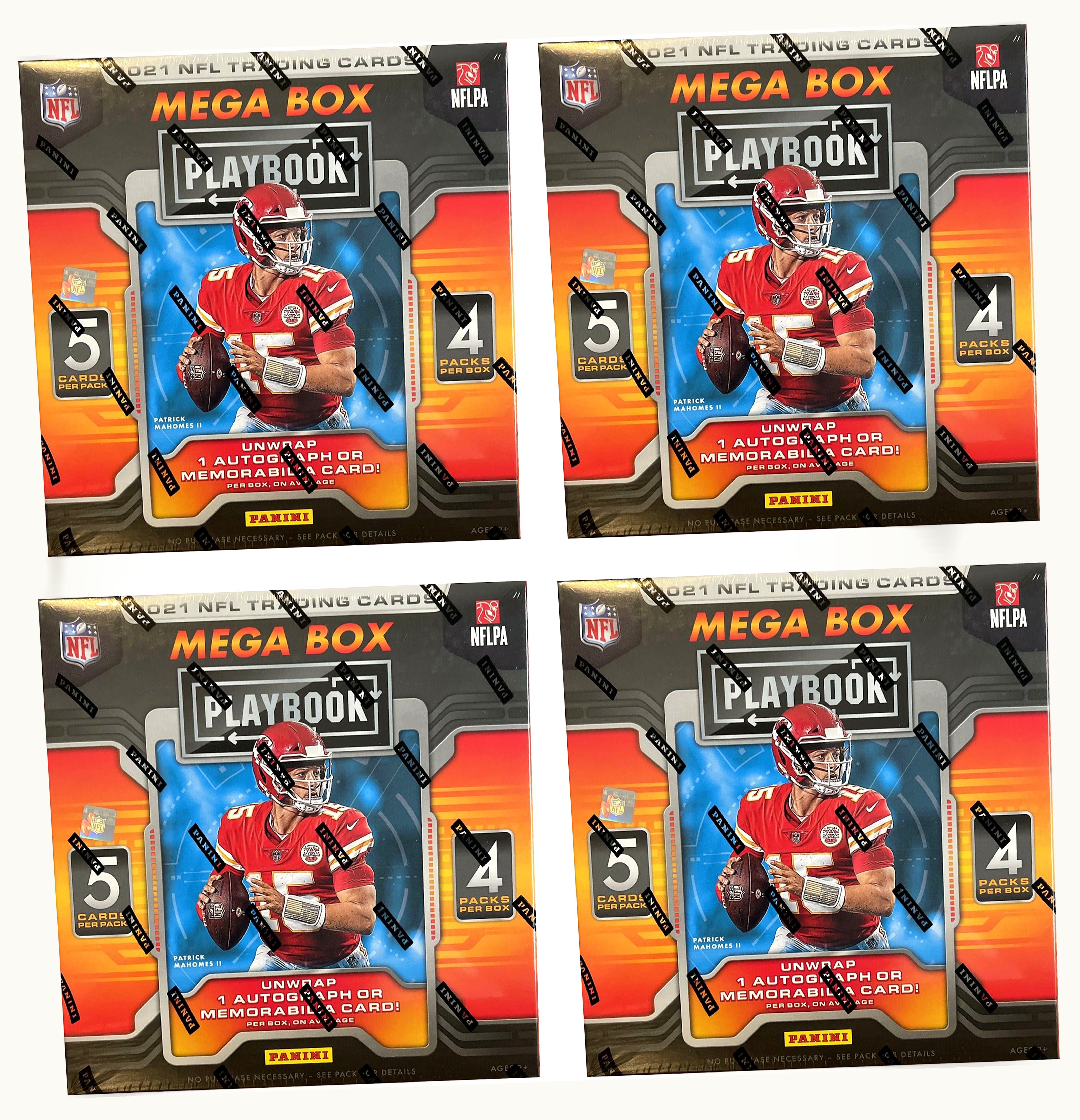 Panini 2021 Panini Playbook Football Mega Box Orange Parallels 4x Lot