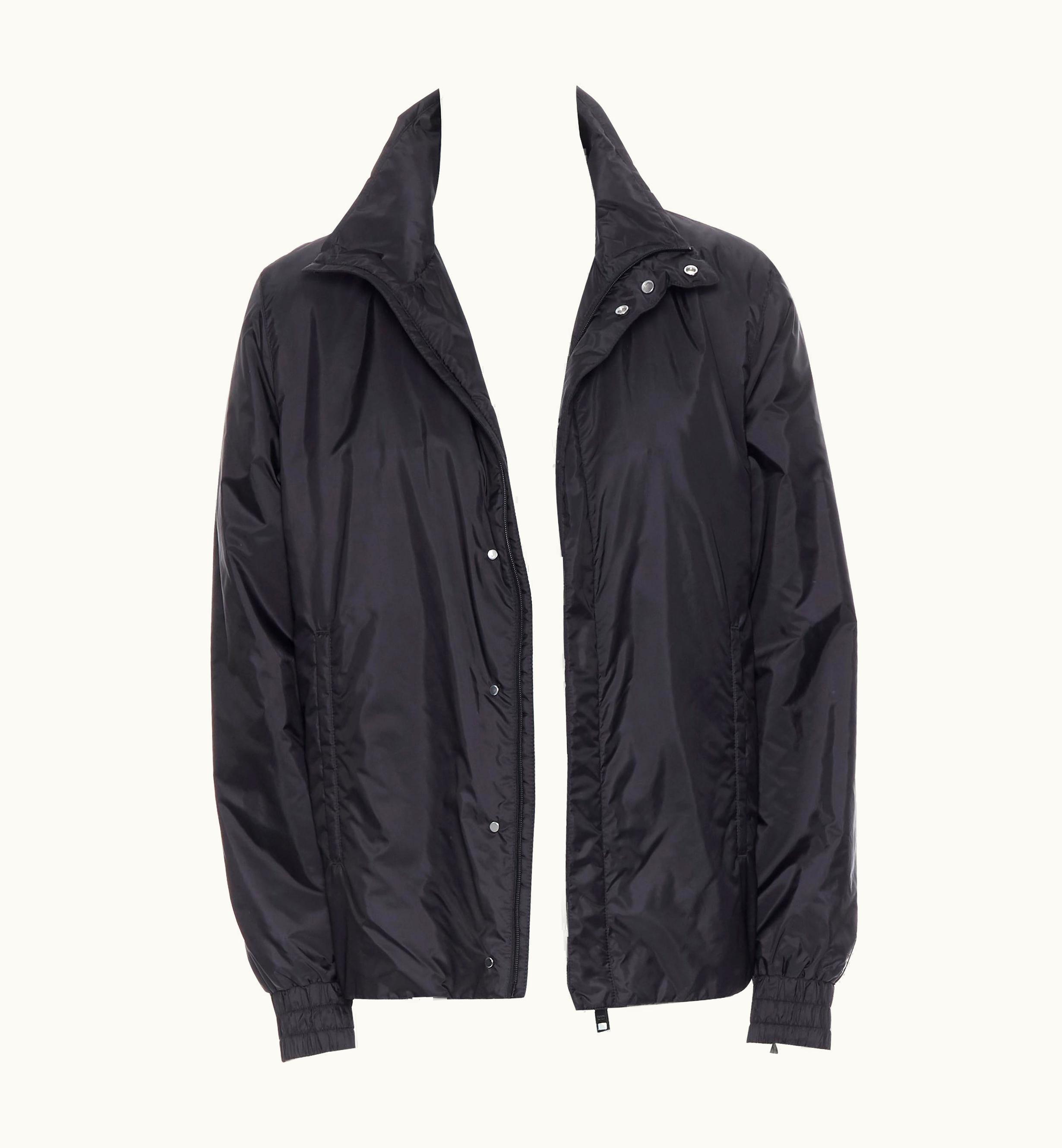 Prada Prada Nylon 2018 Black Triangle Rubber Logo Padded Puffy Jacket