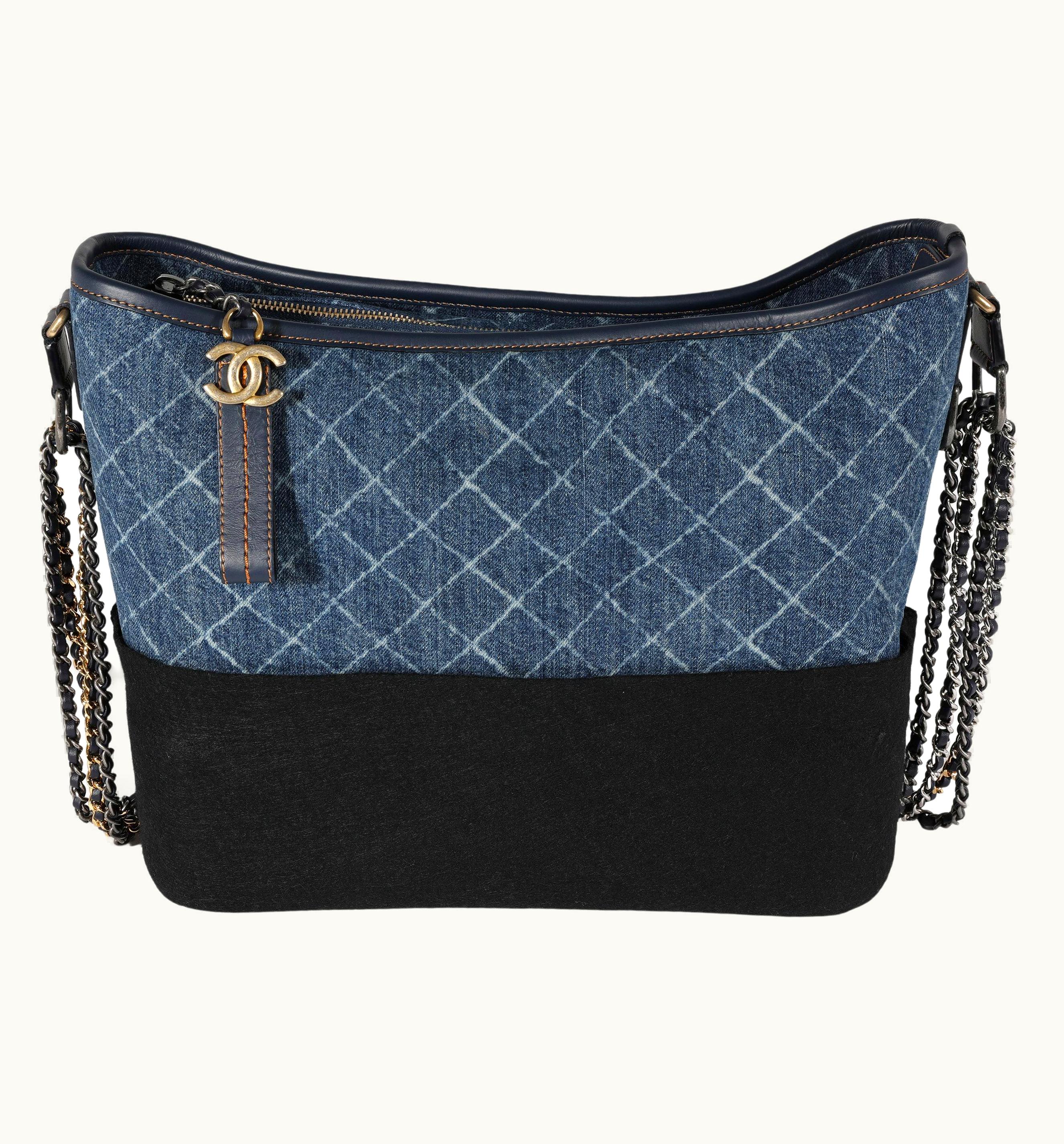 Chanel Chanel Blue Quilted Denim & Calfskin Large Gabrielle Hobo UZ0614078