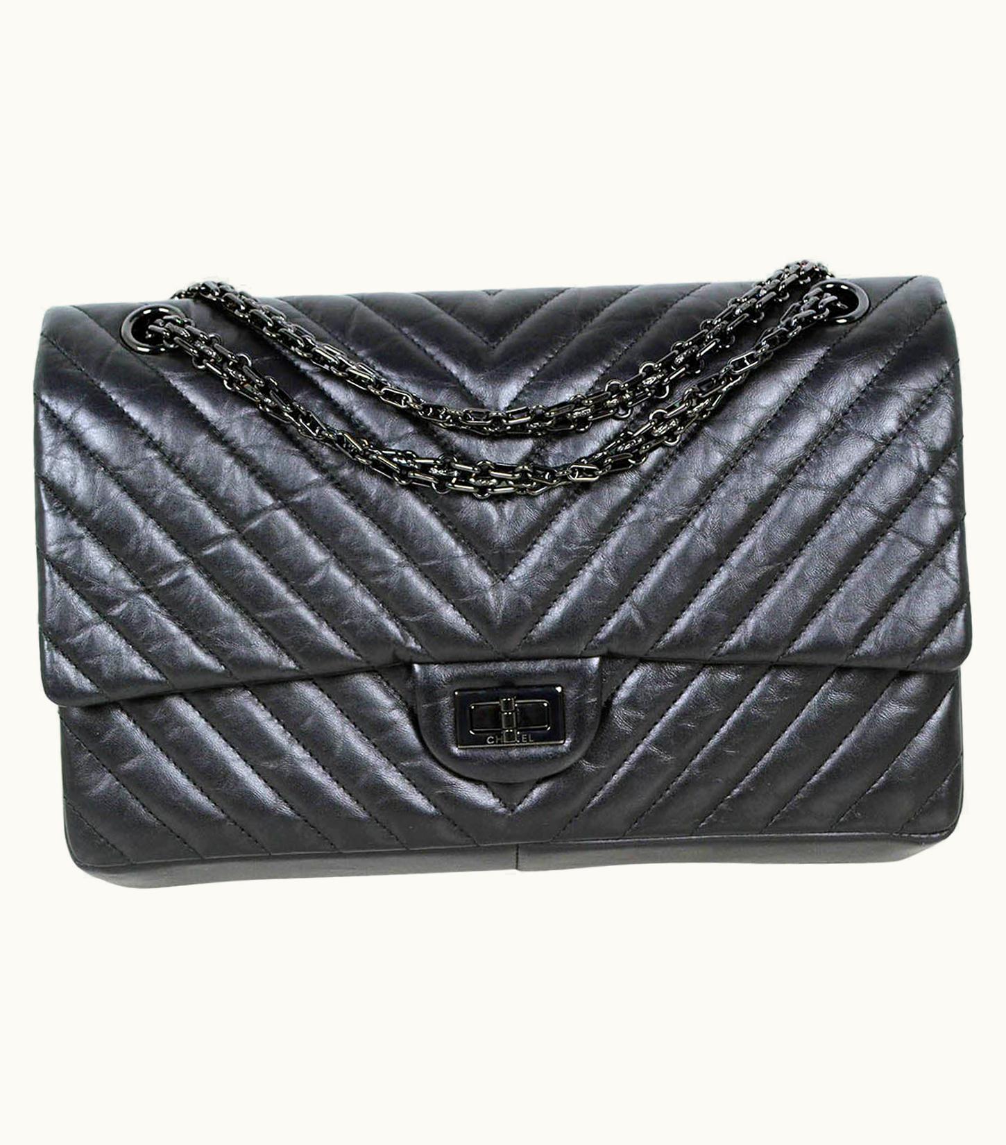 Chanel Chanel So Black Calfskin Leather Quilted 2.55 Reissue 226 Classic Flap Bag UZ0614091