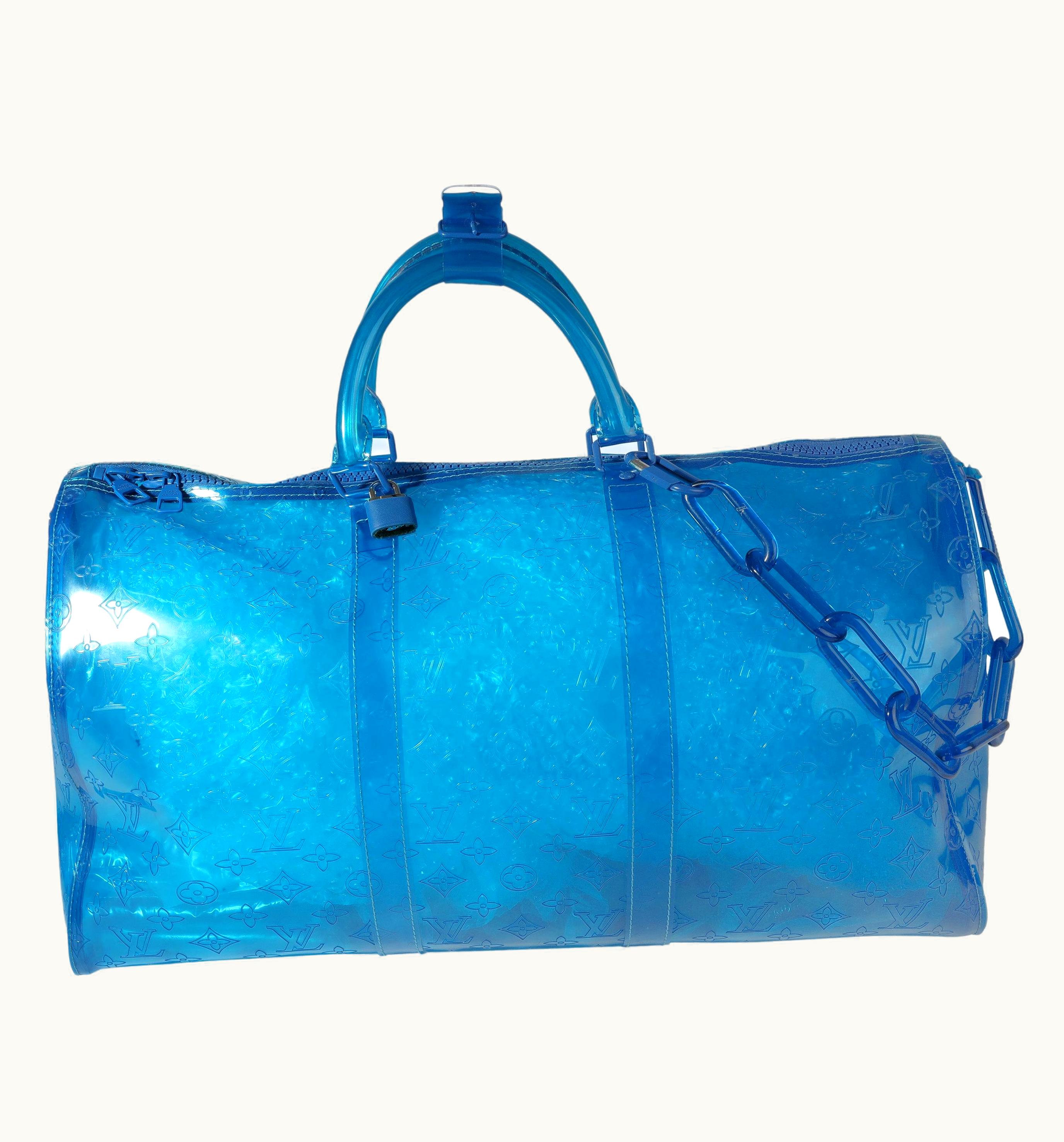 Louis Vuitton Louis Vuitton Virgil Abloh Blue Monogram Pvc Keepall Bandouliére UZ0614097