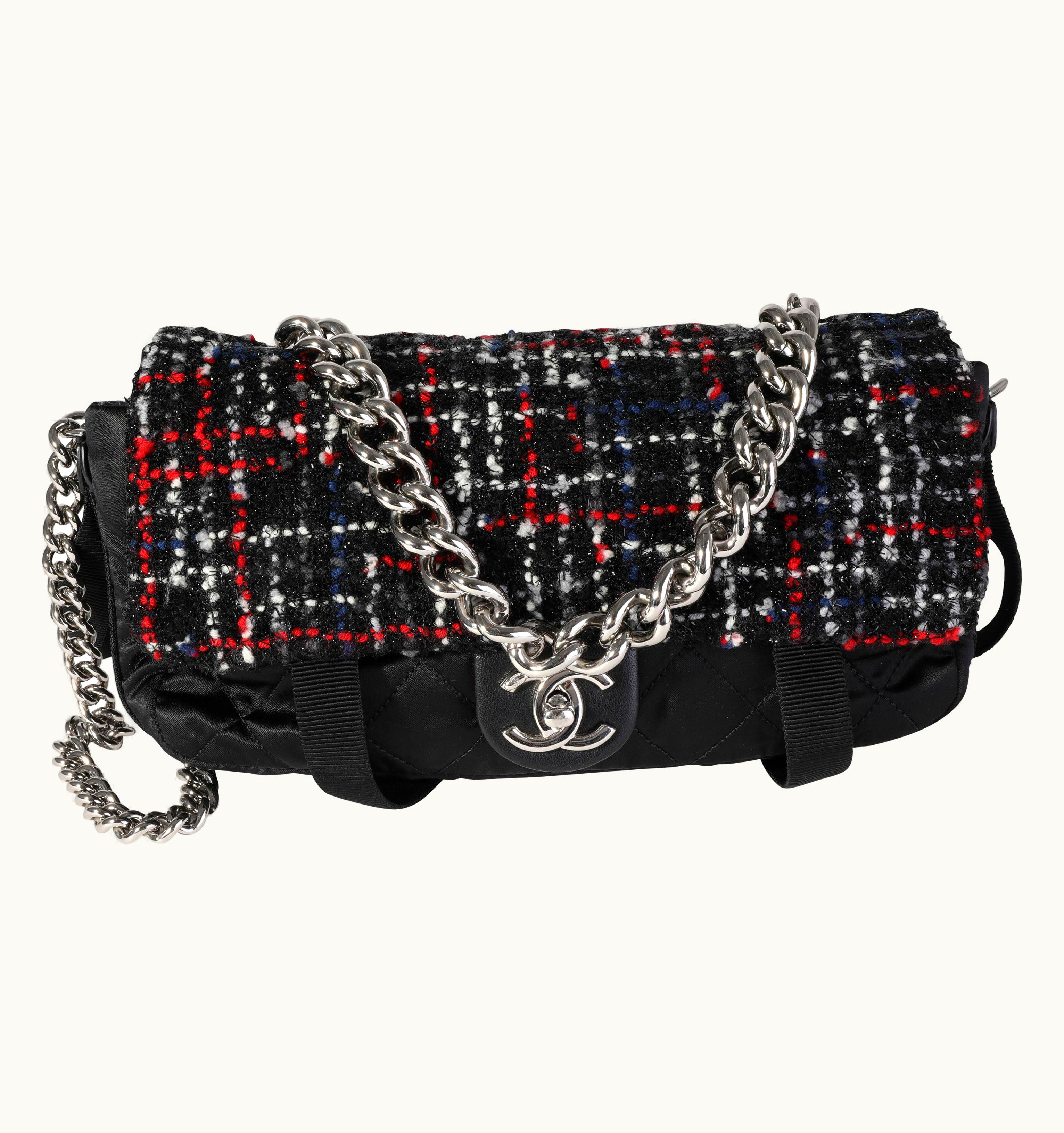 Chanel Chanel Black Tweed & Nylon Astronaut Essentials Flap Bag UZ0614098