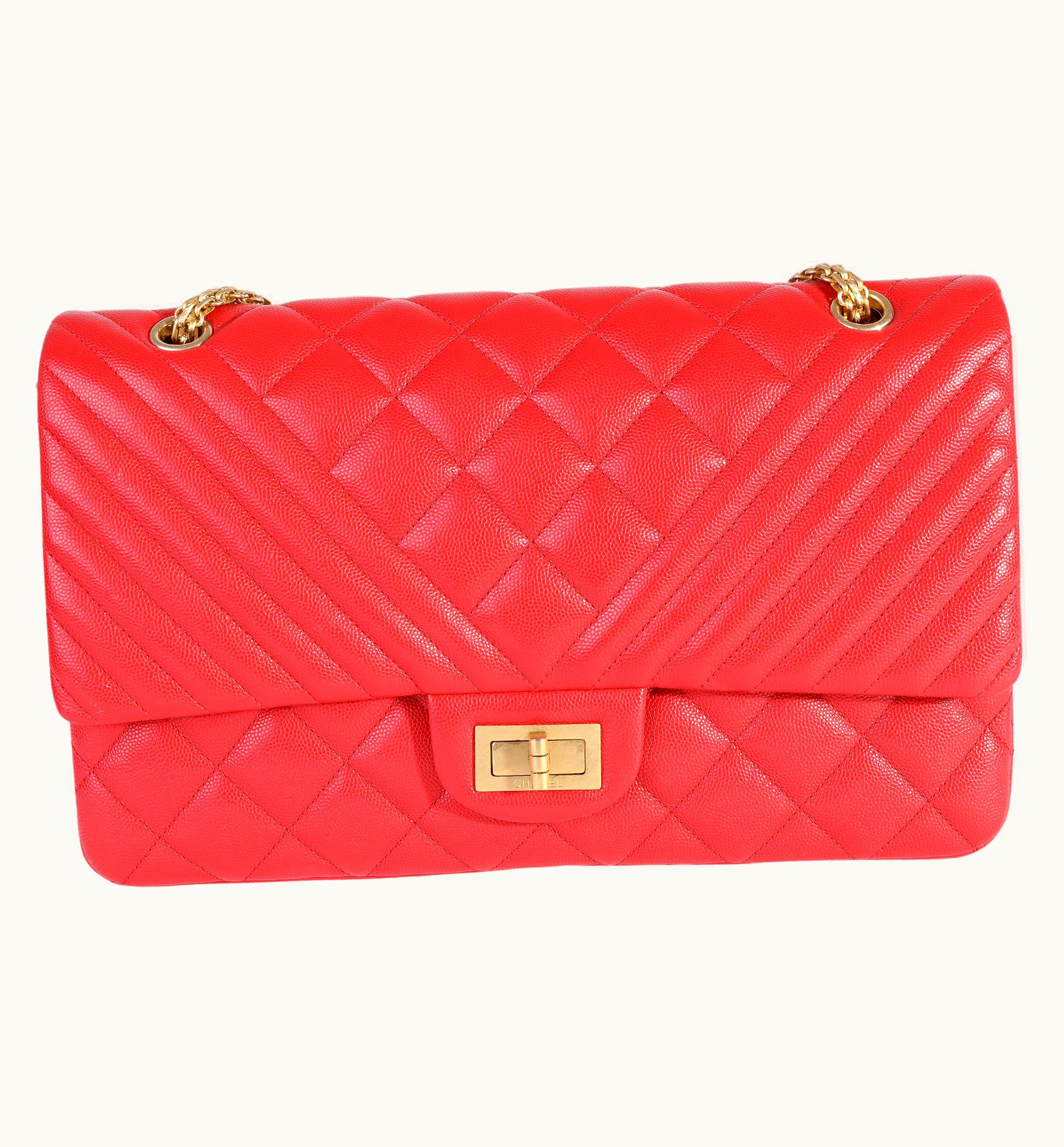 Chanel Chanel Red Quilted Caviar Reissue 2.55 227 Double Flap Bag UZ0614101