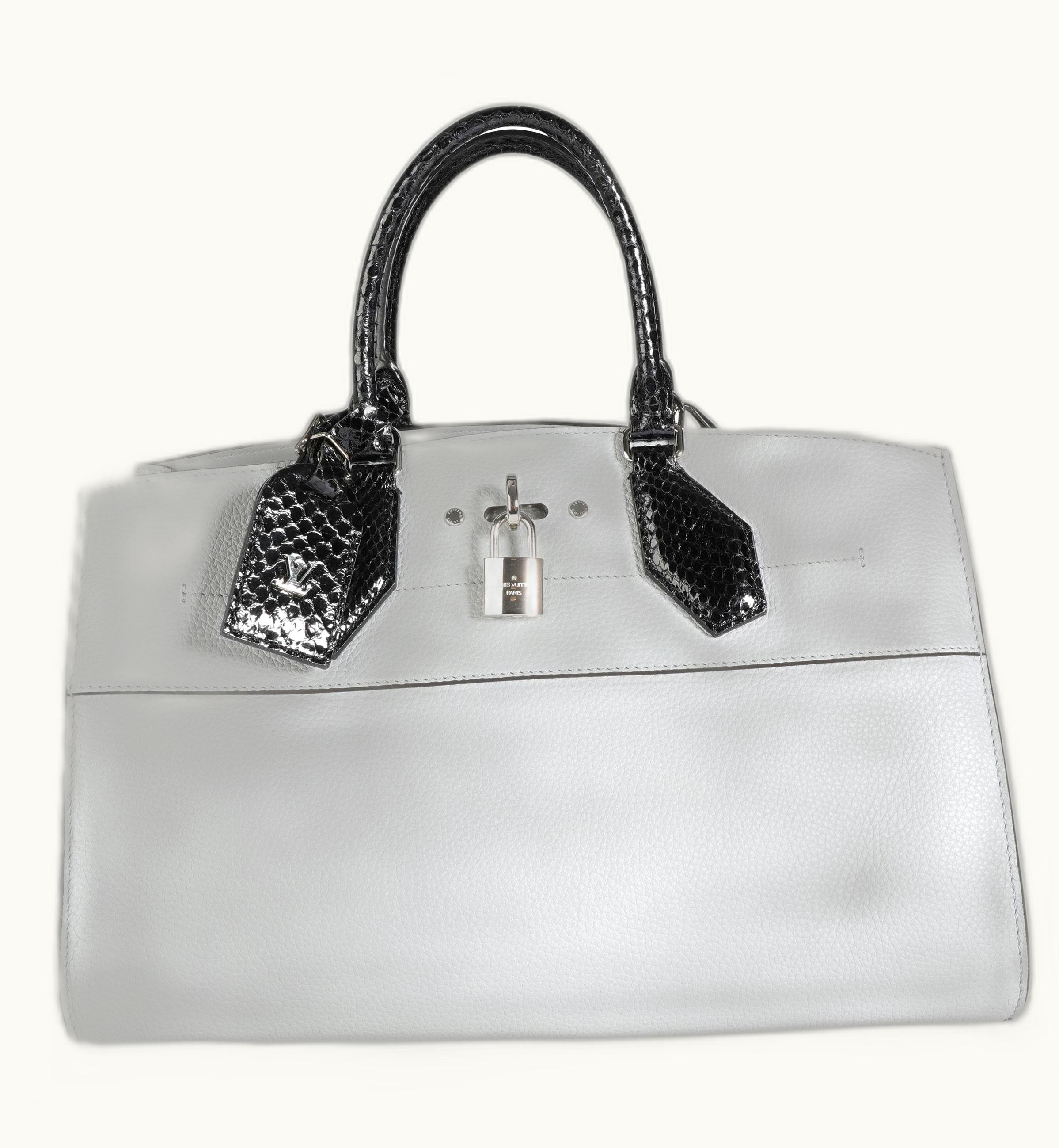 Louis Vuitton Louis Vuitton Gray Calf Leather & Black Python City Steamer Souple Ew UZ0614127