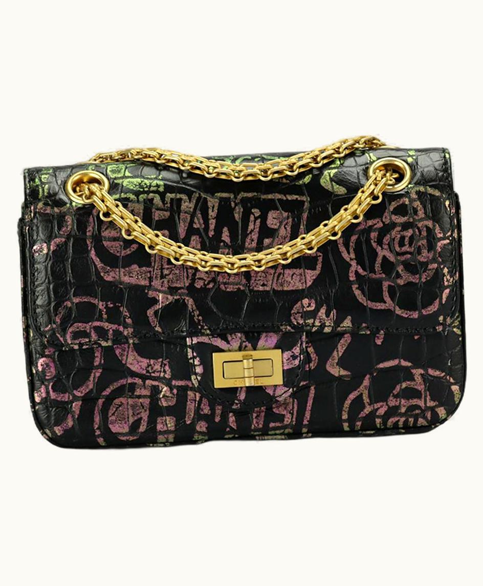 Chanel Chanel 2019 Reissue 2.55 Rectangle Flap Printed Croc Effect Leather Shoulder Bag