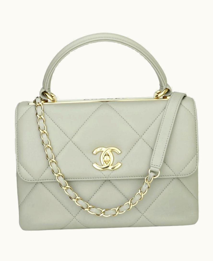 Chanel Chanel Trendy Cc Bag Small Large Quilt Grey Lambskin Gold Hardware 2019 UZ0614173