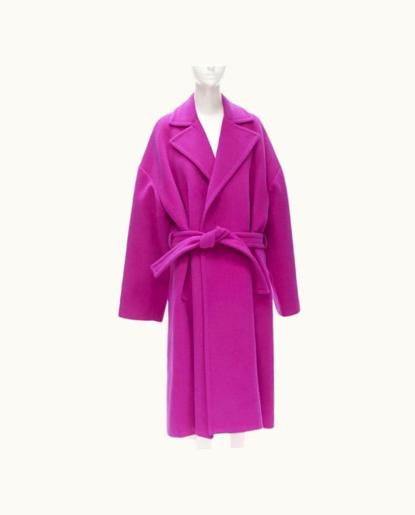 Balenciaga Balenciaga Demna 2019 Pink Camel Hair Wool Oversized Belt Coat UZ0614196