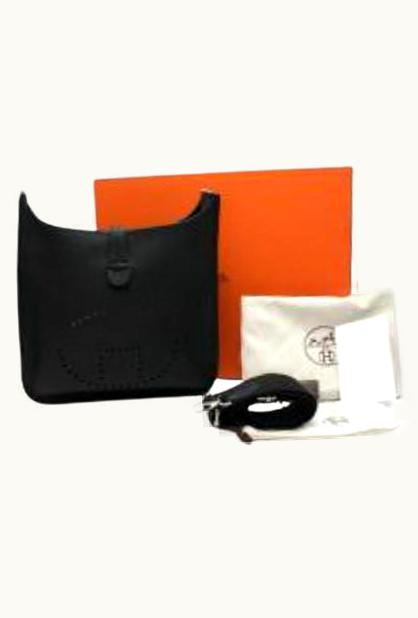 Hermes Black Taurillon Clemence Evelyne III Bag Phw
