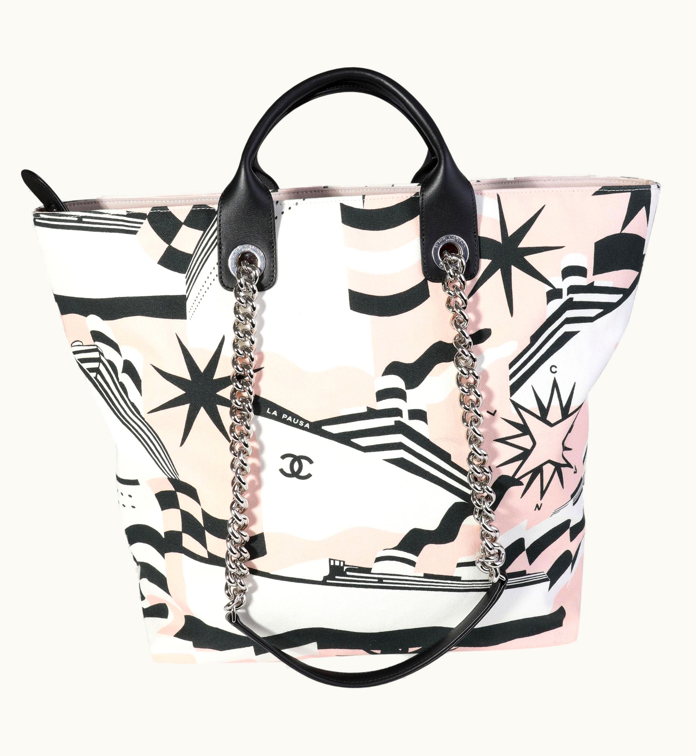 Chanel Chanel Black, Pink, & White Canvas La Pausa Shopping Tote UZ0614286