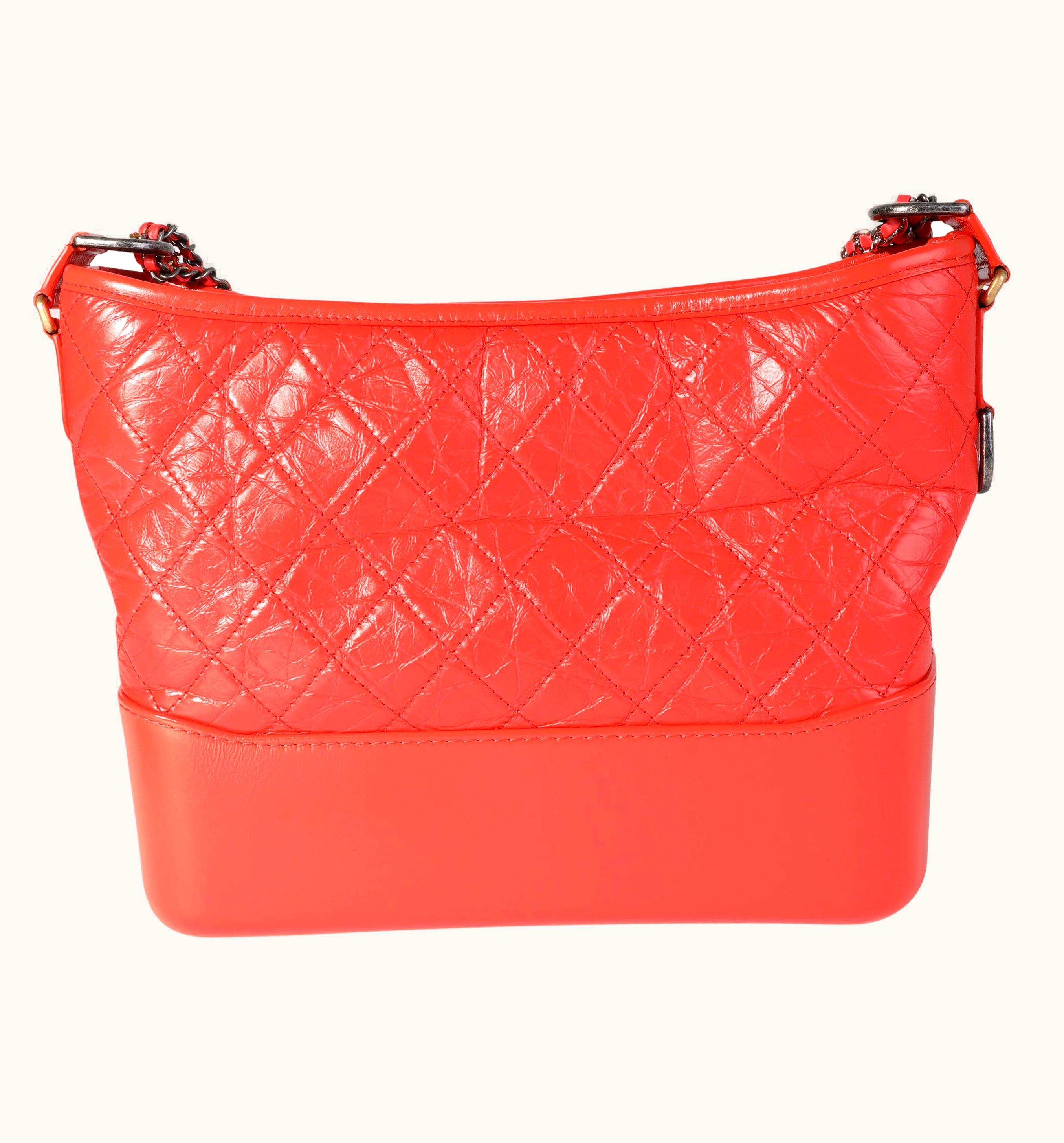 Chanel Orange Quilted Aged Calfskin Large Gabrielle Hobo UZ0614333