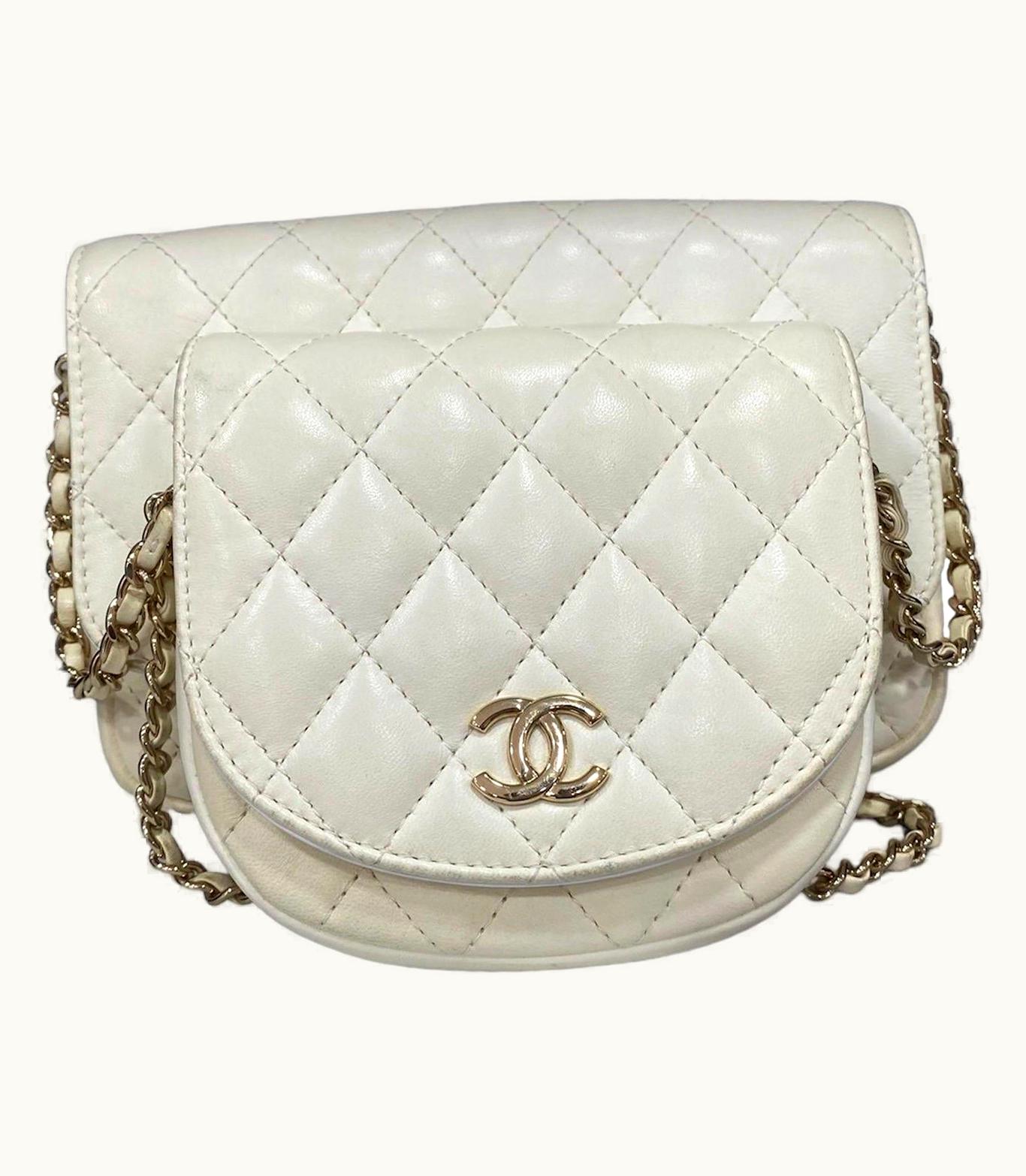 Chanel 2020 Chanel Double Bags White Shoulder Bag UZ0614363