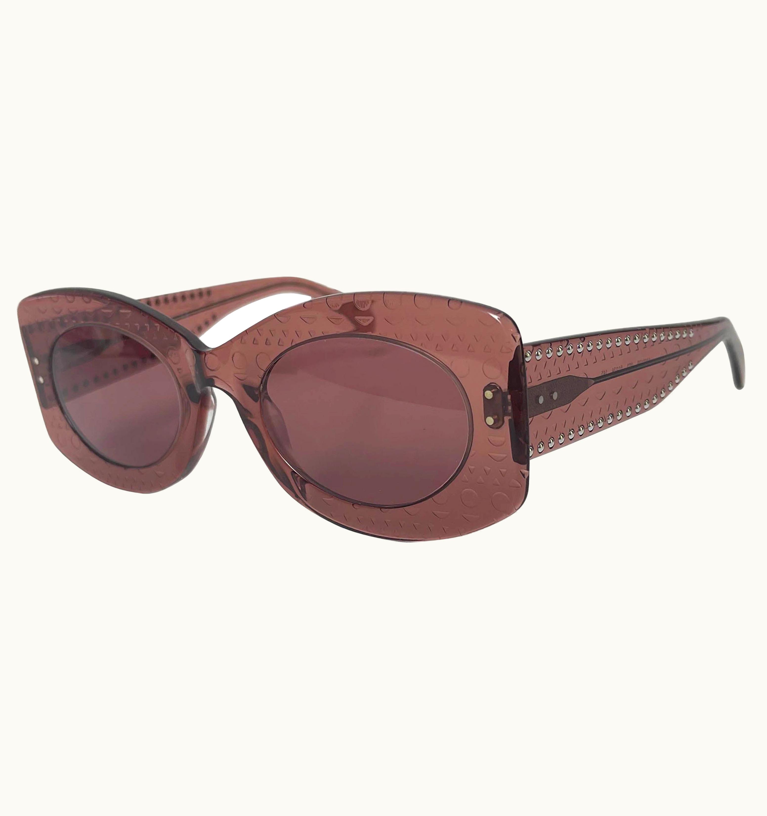 Alaia Azzedine Alaia 2020 Nude Acetate Aa0013s Sunglasses WS/S Studding Rt. $620 UZ0614375