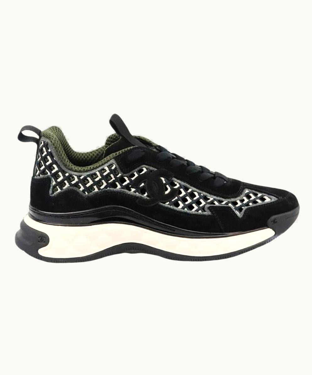 Chanel 2020 Cc Detailed Suede And Leather Sneakers Eu 38.5 .5 UZ0614392
