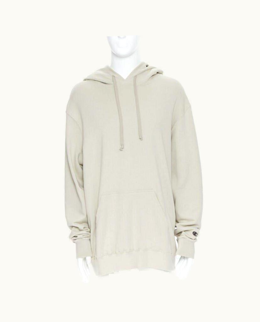 Rick Owens Champion S/S Tecuatl Pearl Grey Pentagram Oversized Hoodie UZ0614411
