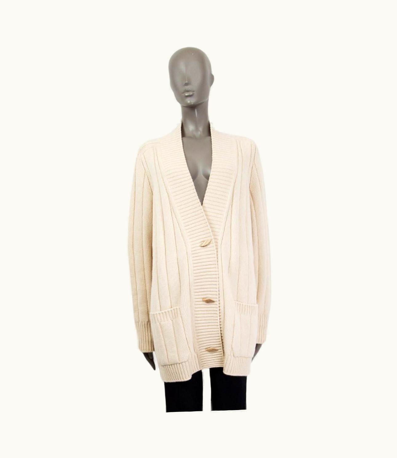 Loro Piana Beige Cashmere 2021 Duca D'aosta Oversized Cardigan Sweater Xl