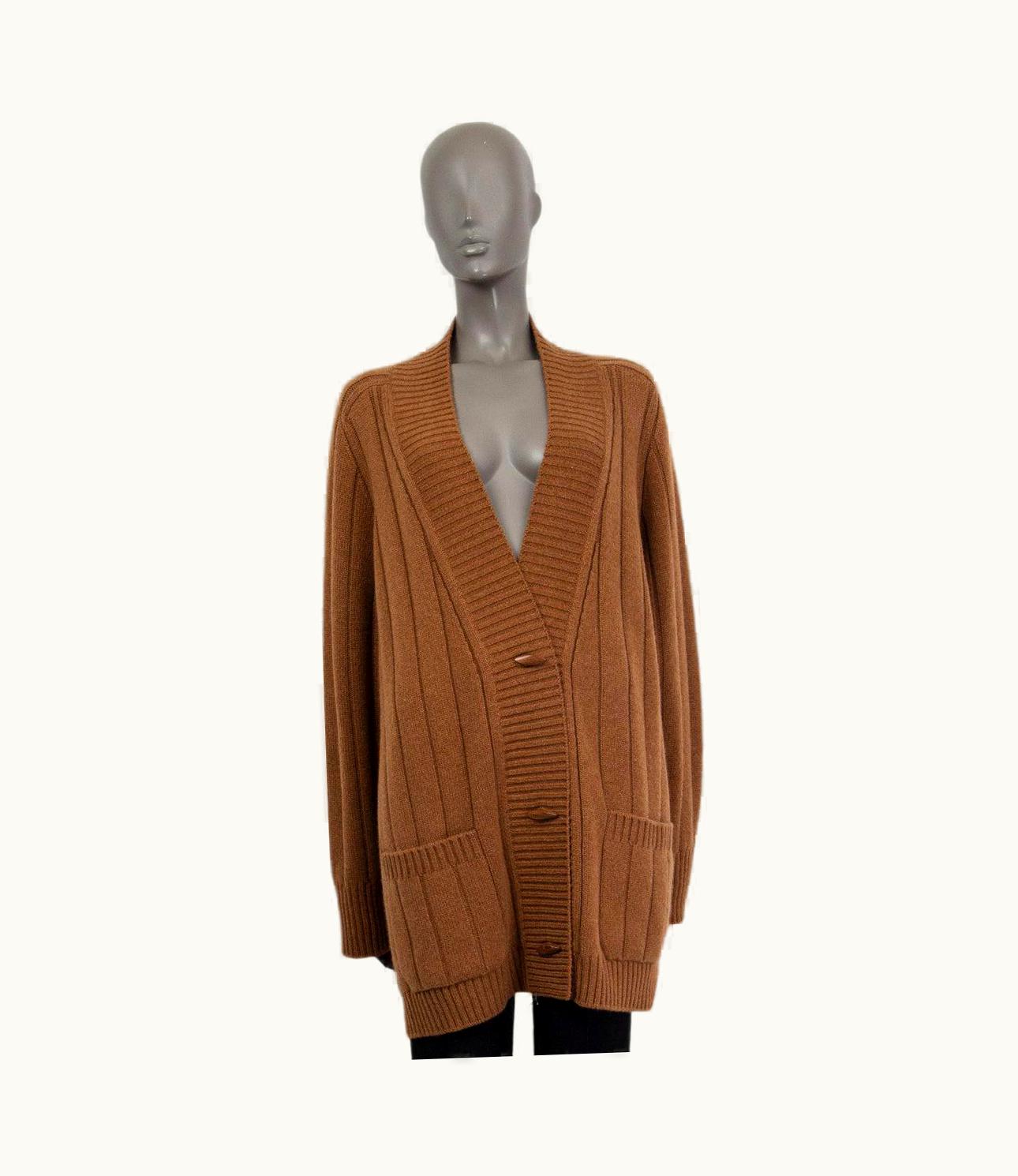 Loro Piana Camel Brown Cashmere 2021 Duca D'aosta Oversized Cardigan Sweater Xl