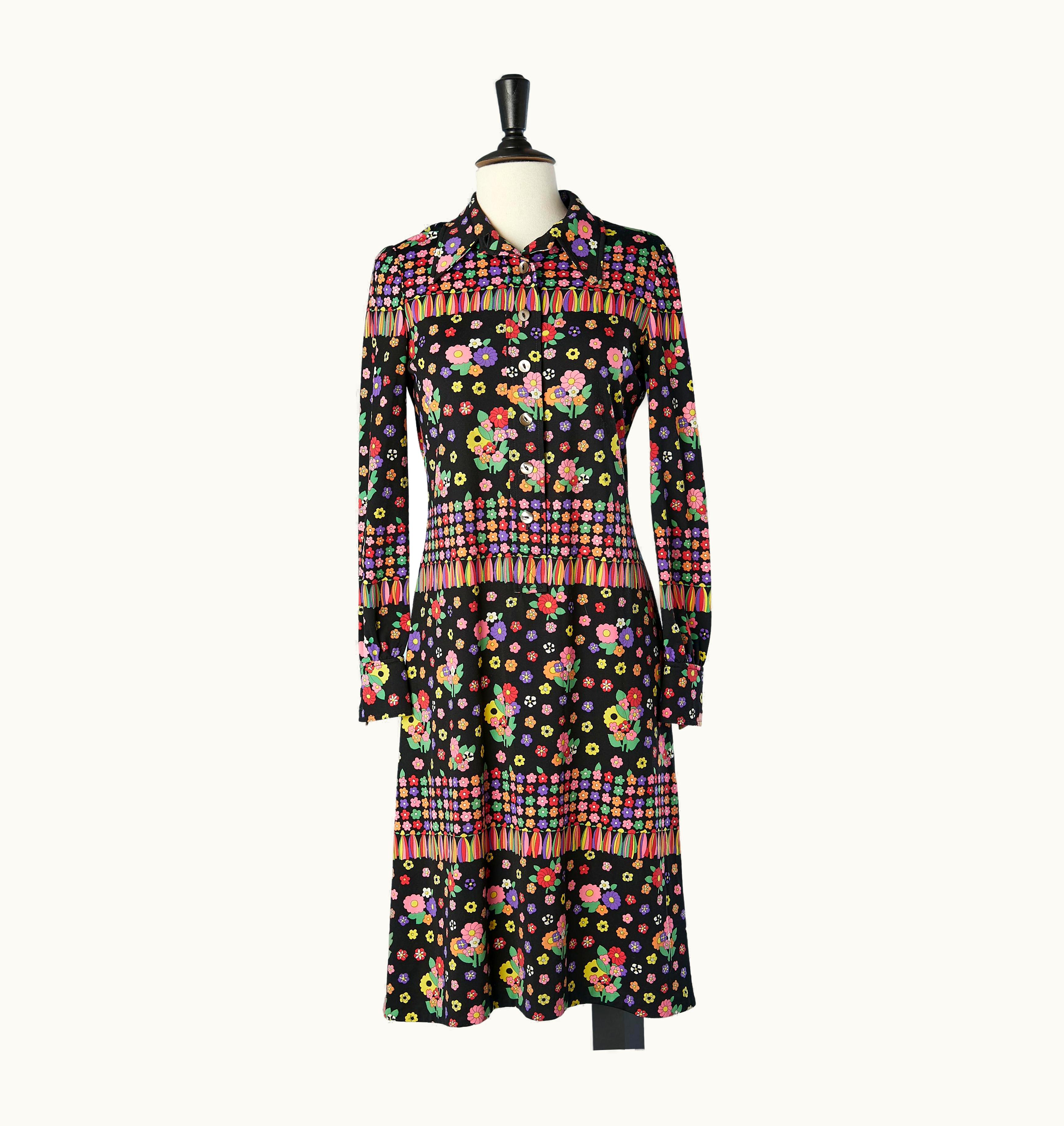 Lanvin Jersey Polo Dress With Flower Printed Lanvin Circa 1970'
