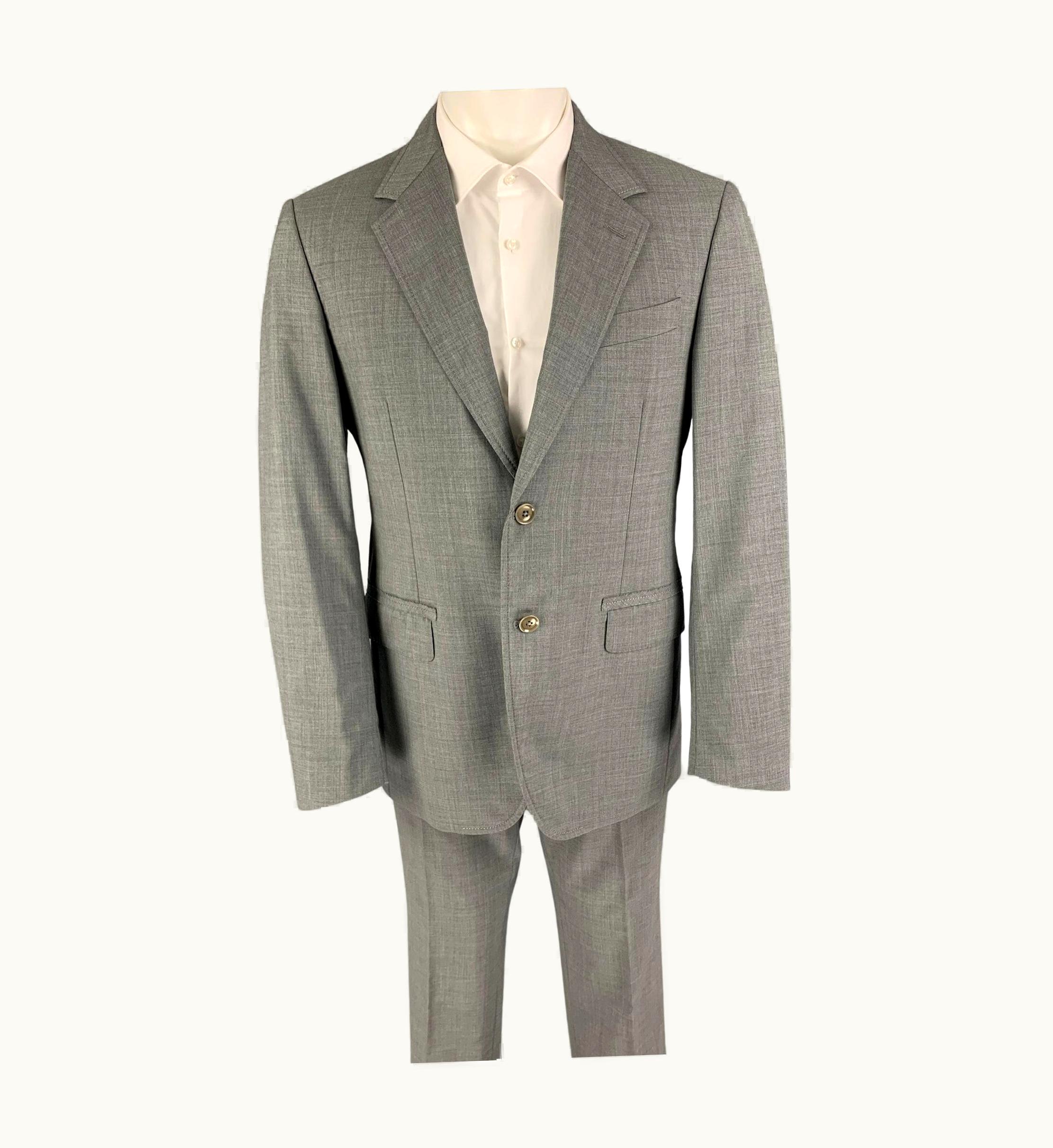 Lanvin Gray Wool Notch Lapel Suit