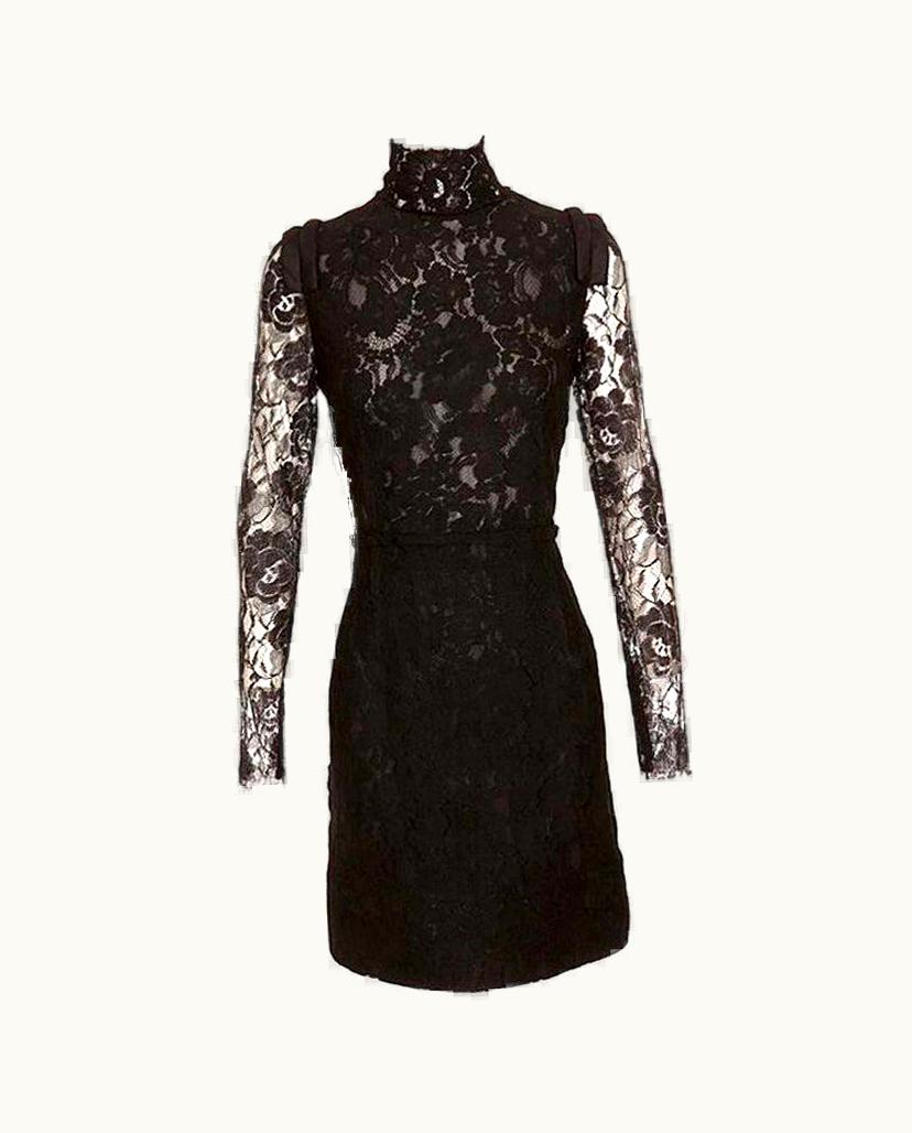 Lanvin Black Lace Dress Size Fr