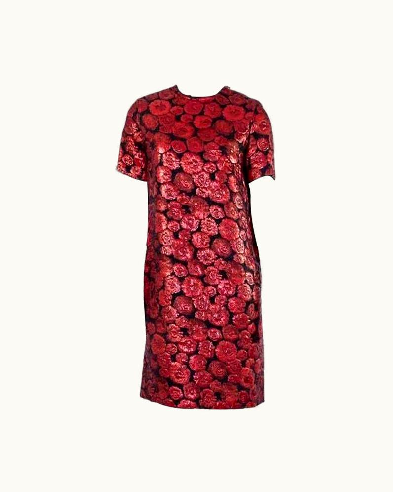 Lanvin Black And Red Floral Dress