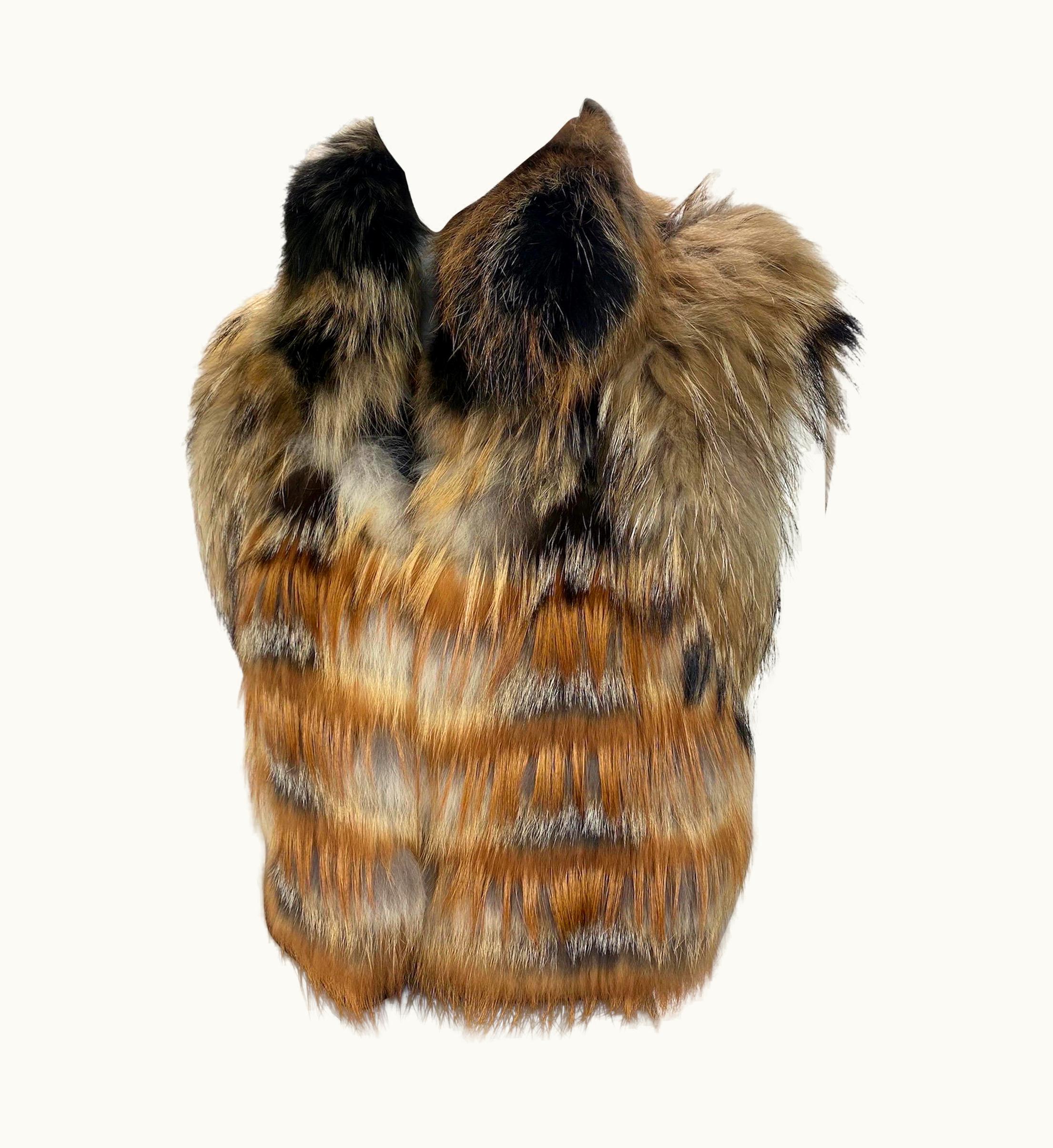 Lanvin Fourrure Fox Fur Sleeveless Vest Jacket As Seen On JLo