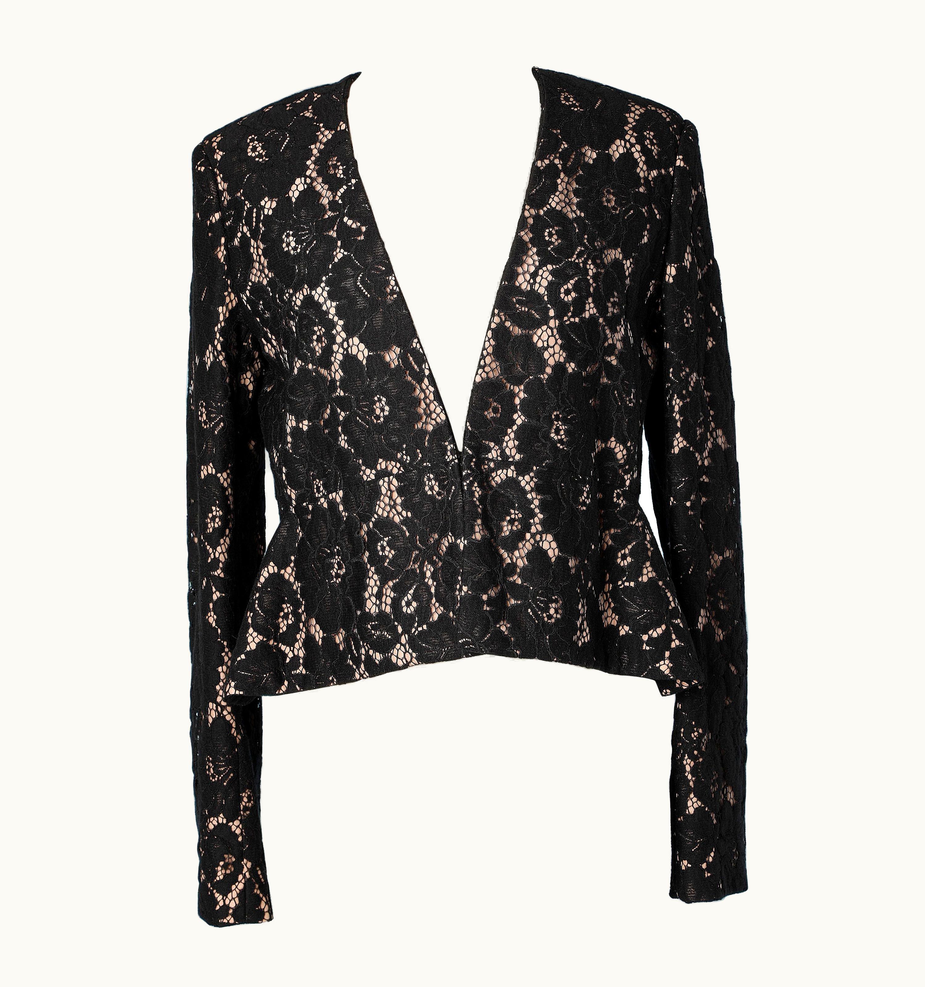 Lanvin Black Lace Jacket Edge To Edge With Silk Lining Lanvin Par Alber Elbaz