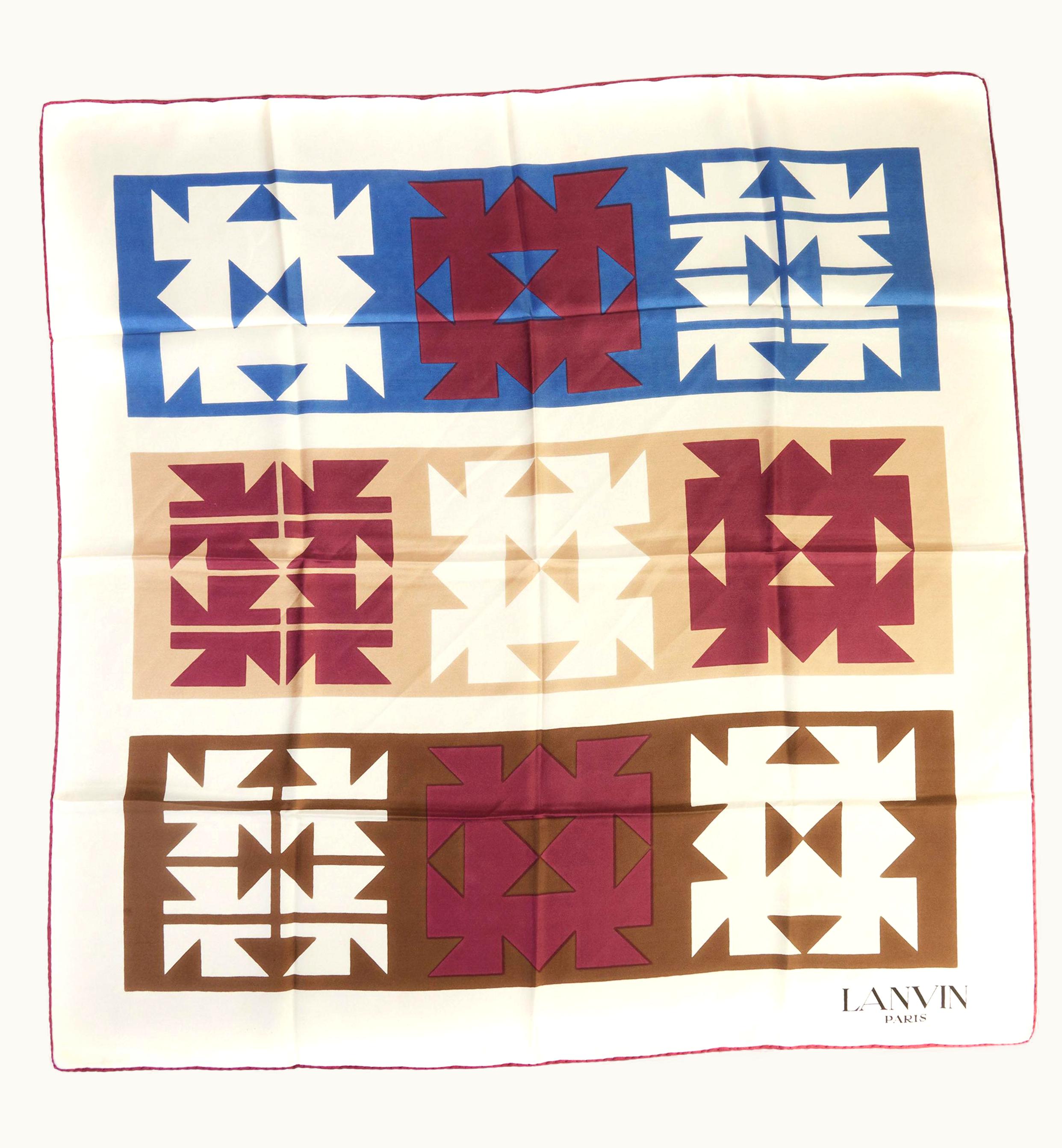 Lanvin Vintage Silk Geometric Scarf