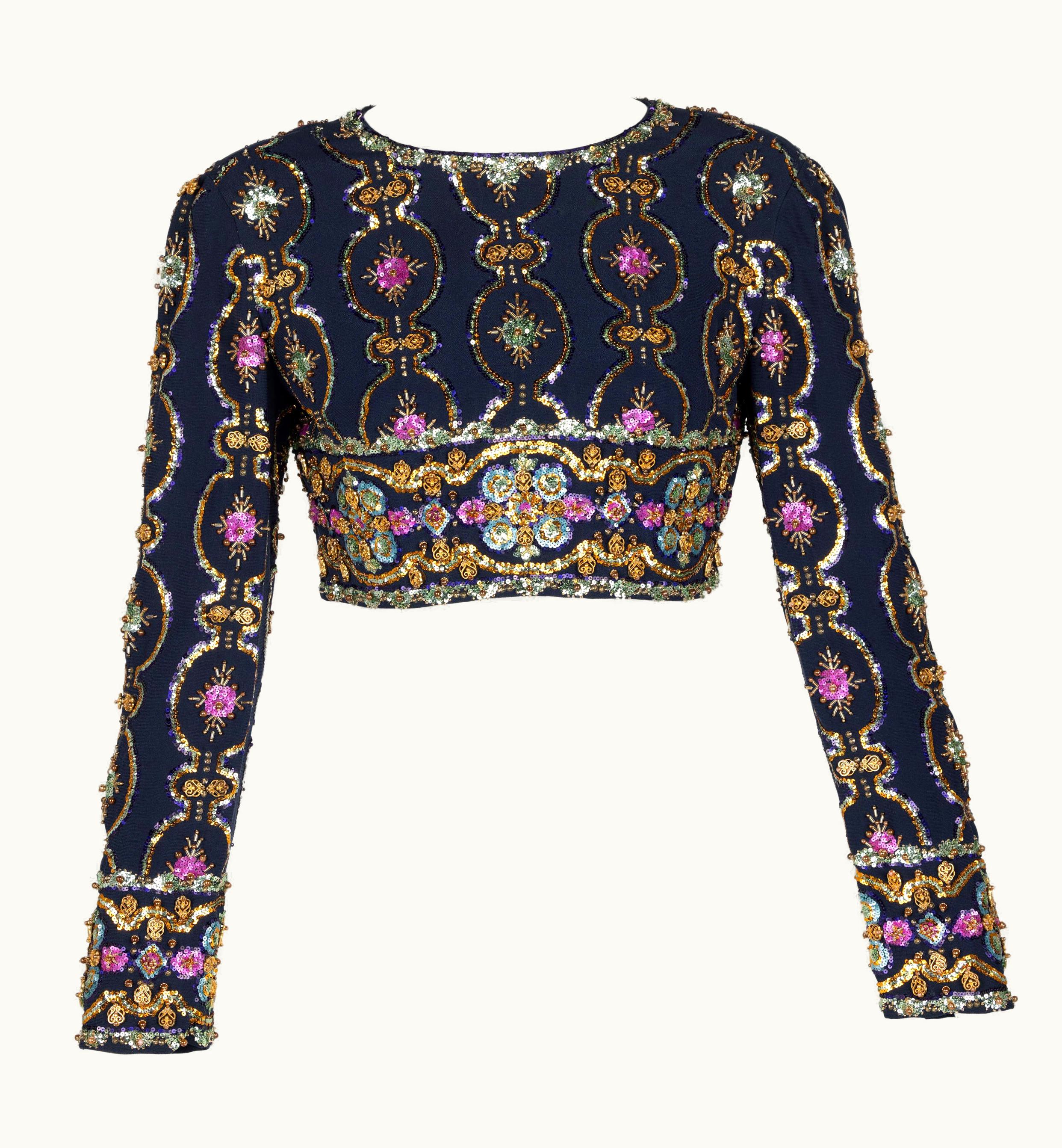 Lanvin 1960s Lanvin By Jules-Francois Crahay Embellished Cropped Top