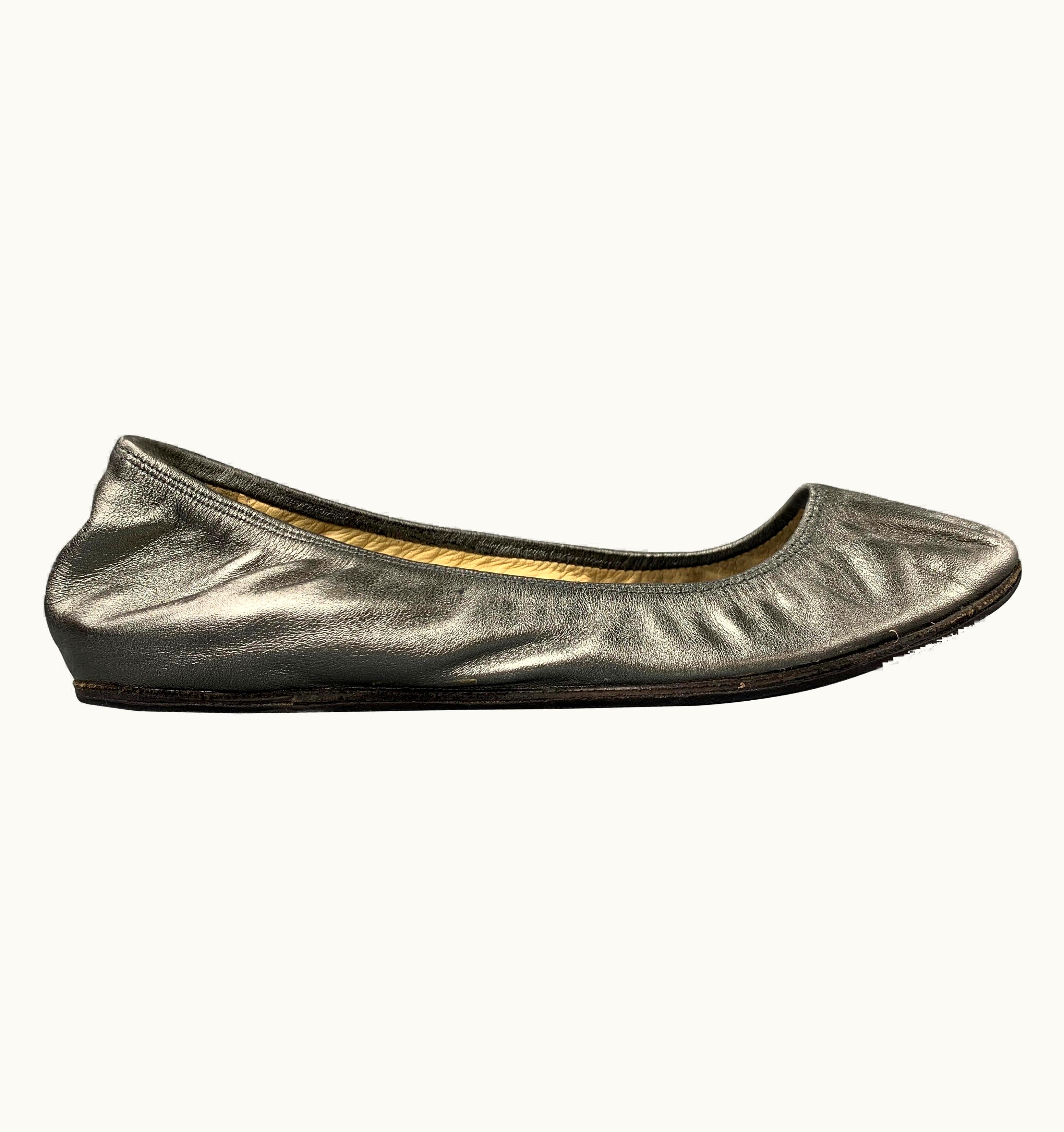 Lanvin 2007 .5 Silver Leather Ballet Flats