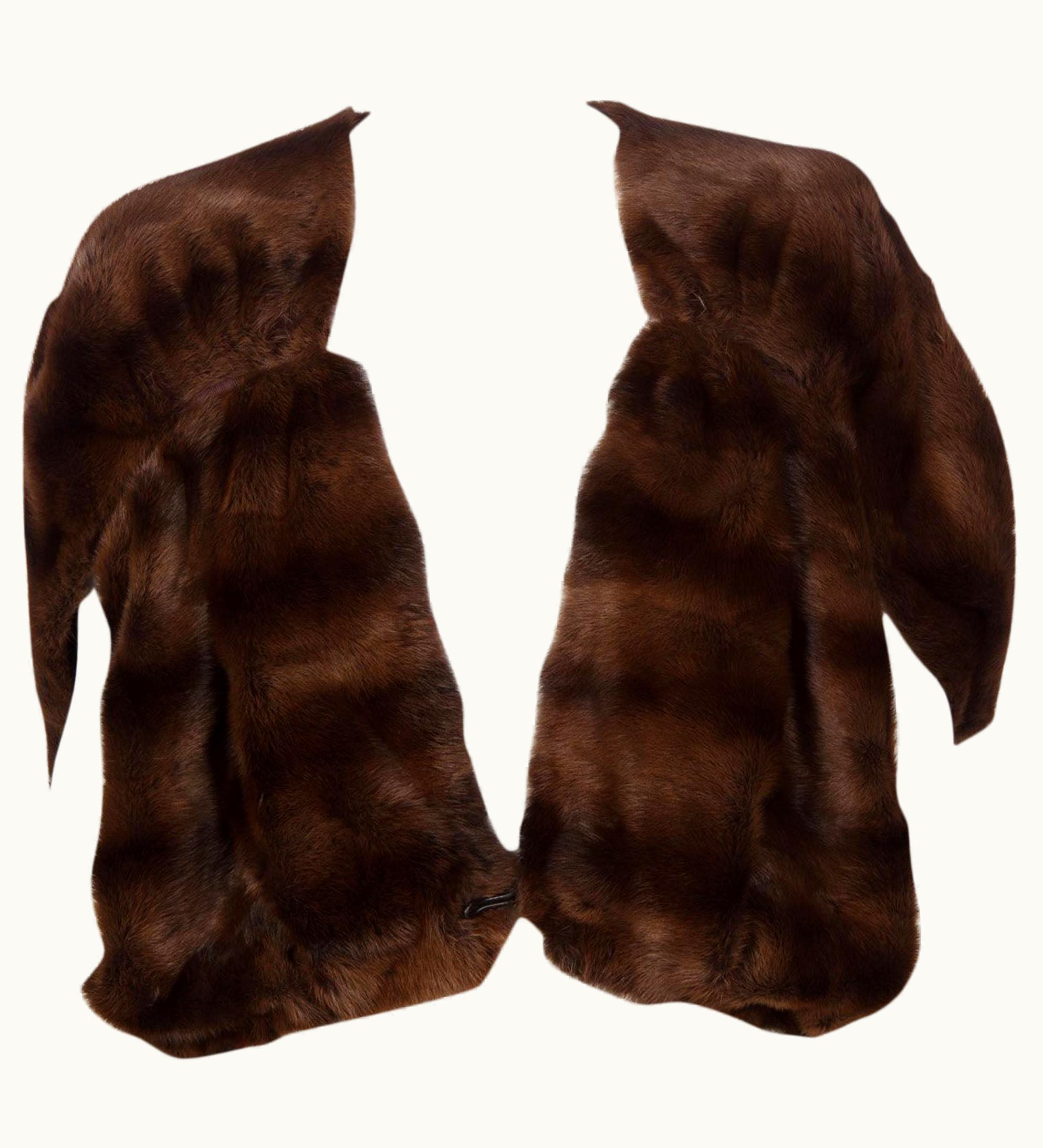Lanvin By Alber Elbaz Brown Fur Cocoon Jacket, Hiver 2008