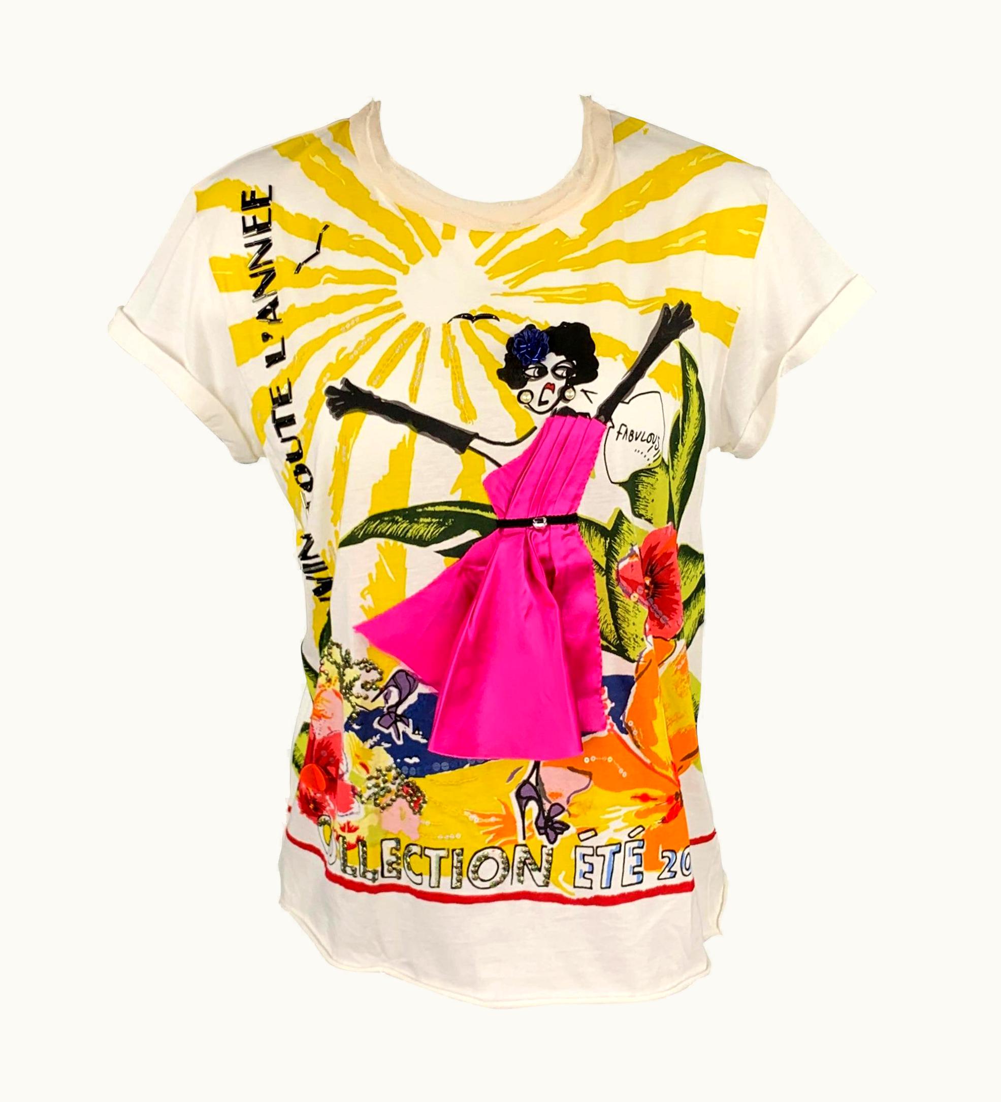 Lanvin 2009 Collection Multi-Color Sequined Cotton T-Shirt