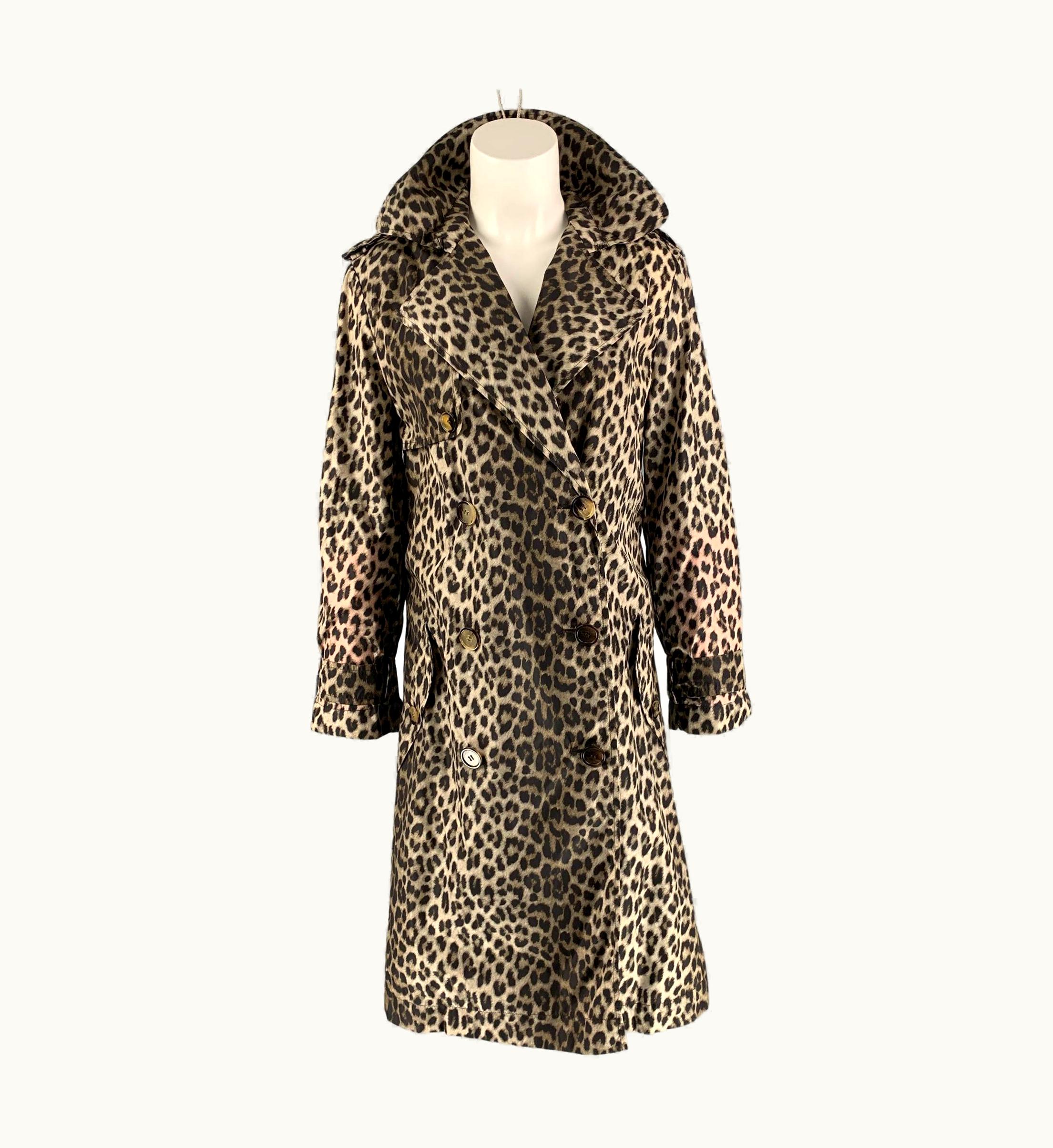 Lanvin Fall 2010 By Alber Elbaz Taupe Brown Animal Print Trench Coat