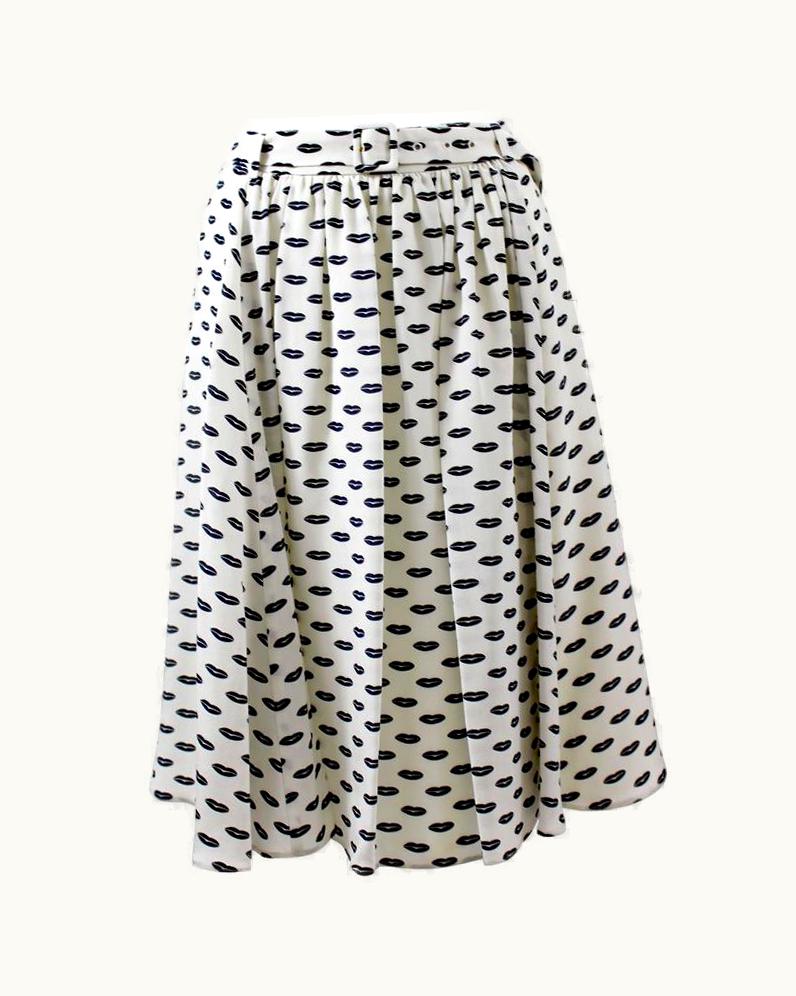 Prada Kissing Lips Resort Collection Silk Skirt 2012