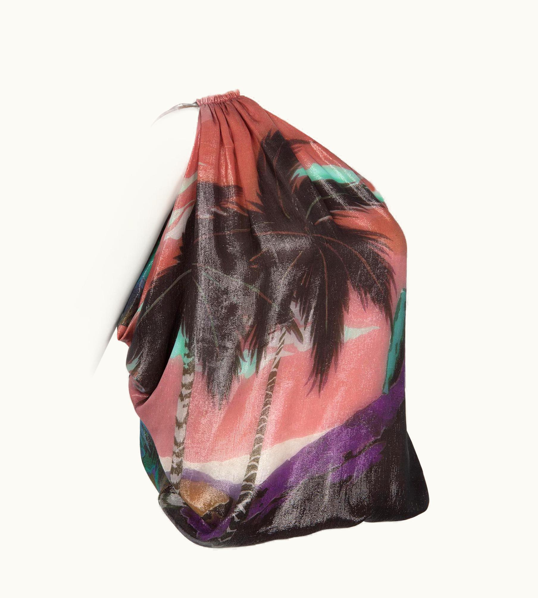 Lanvin Multicolored Silk Palm Tree Single Shoulder Top, Resort 2016