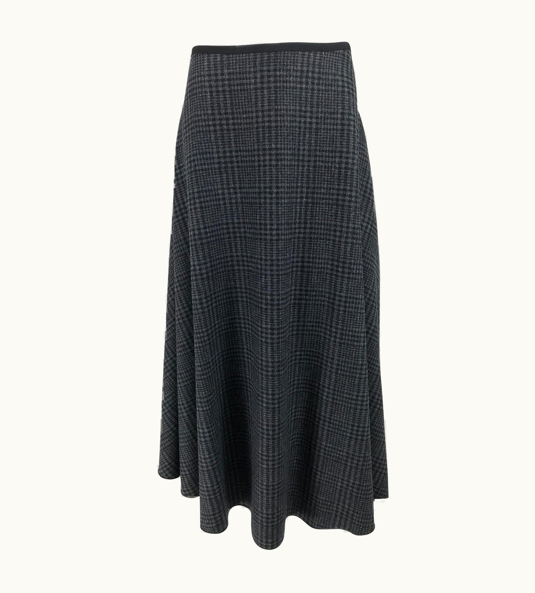 Lanvin Hiver 2015 Wool Plaid Bias Cut Skirt