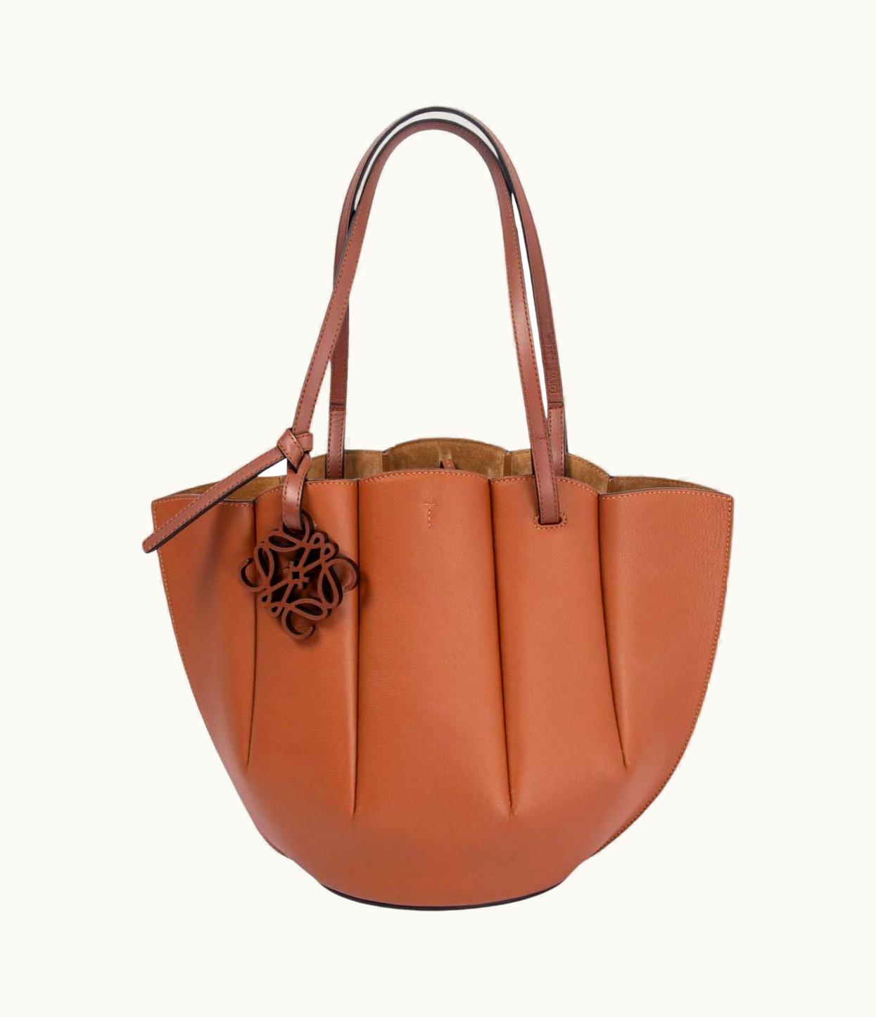 Loewe Tan Brown Leather Small Shell Tote Shoulder Bag