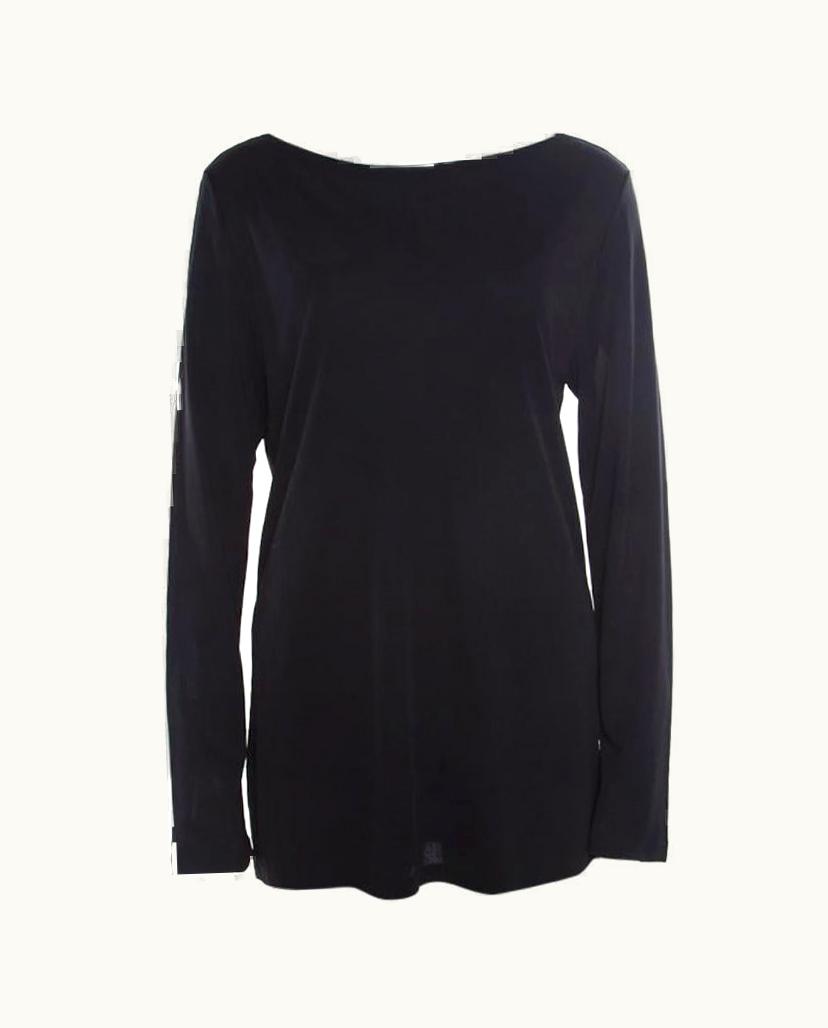Loewe Black Crepe Knit Bateau Neck Tunic Top