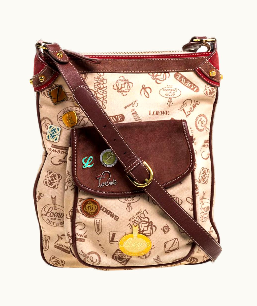 Loewe Tri Color Canvas, Nubuck And Leather 160th Anniversary Messenger Bag